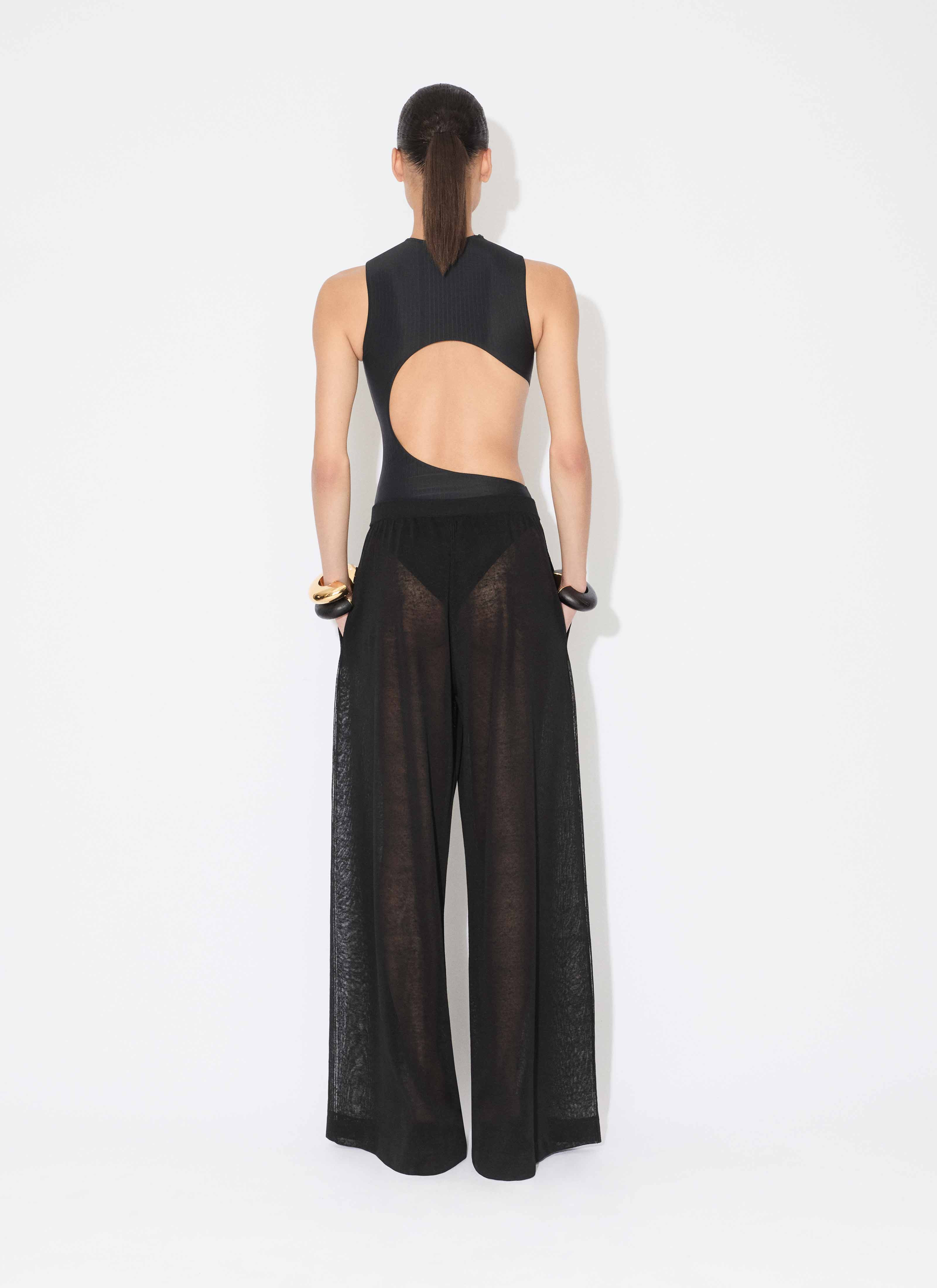 SILK LINEN KNIT PANTS - 3