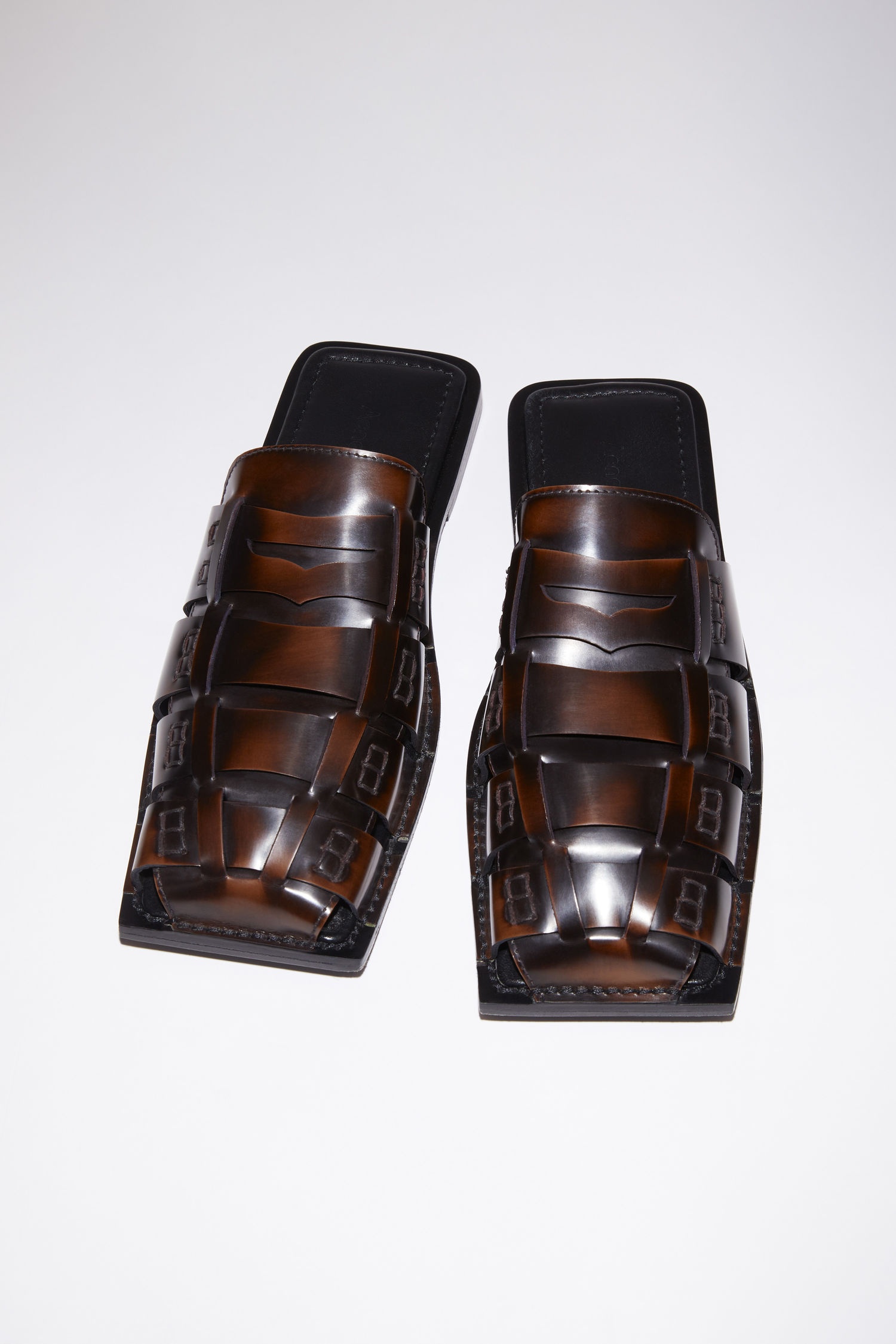 Square toe sandals - Dark brown - 2