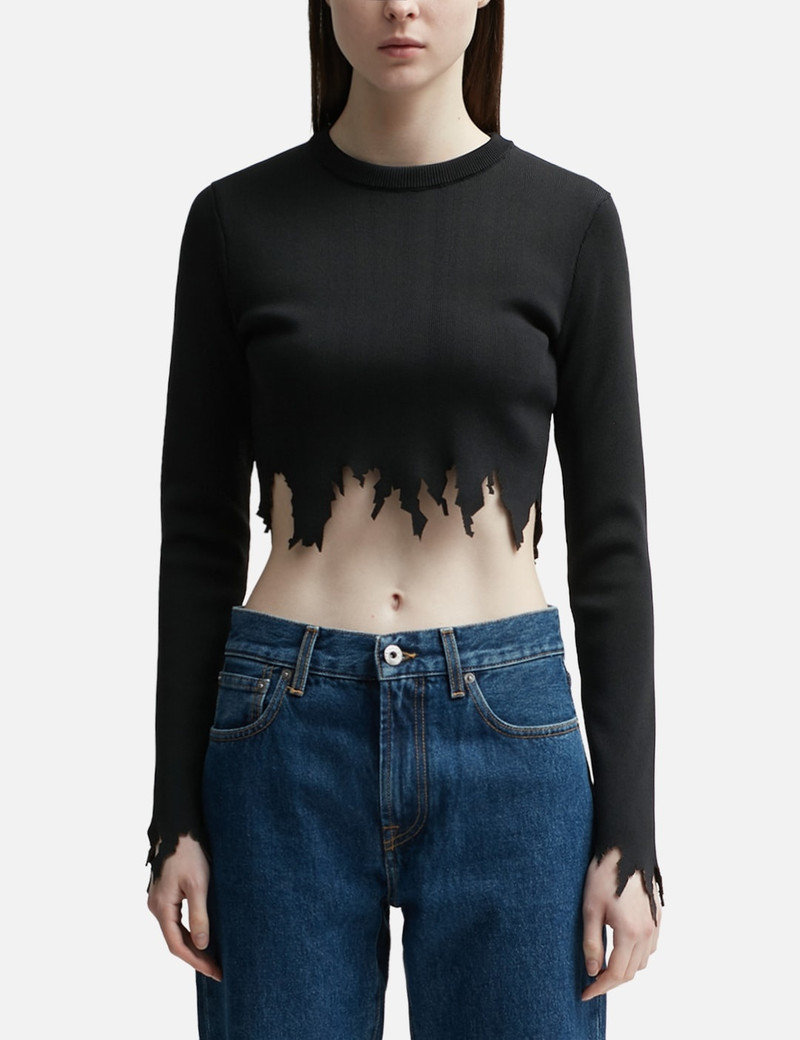LASERCUT LONG SLEEVES CROP TOP 1