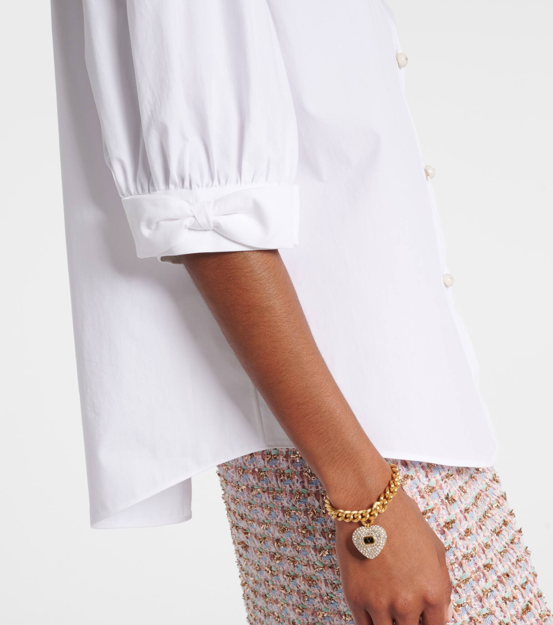Bow-detail cotton poplin shirt - 5