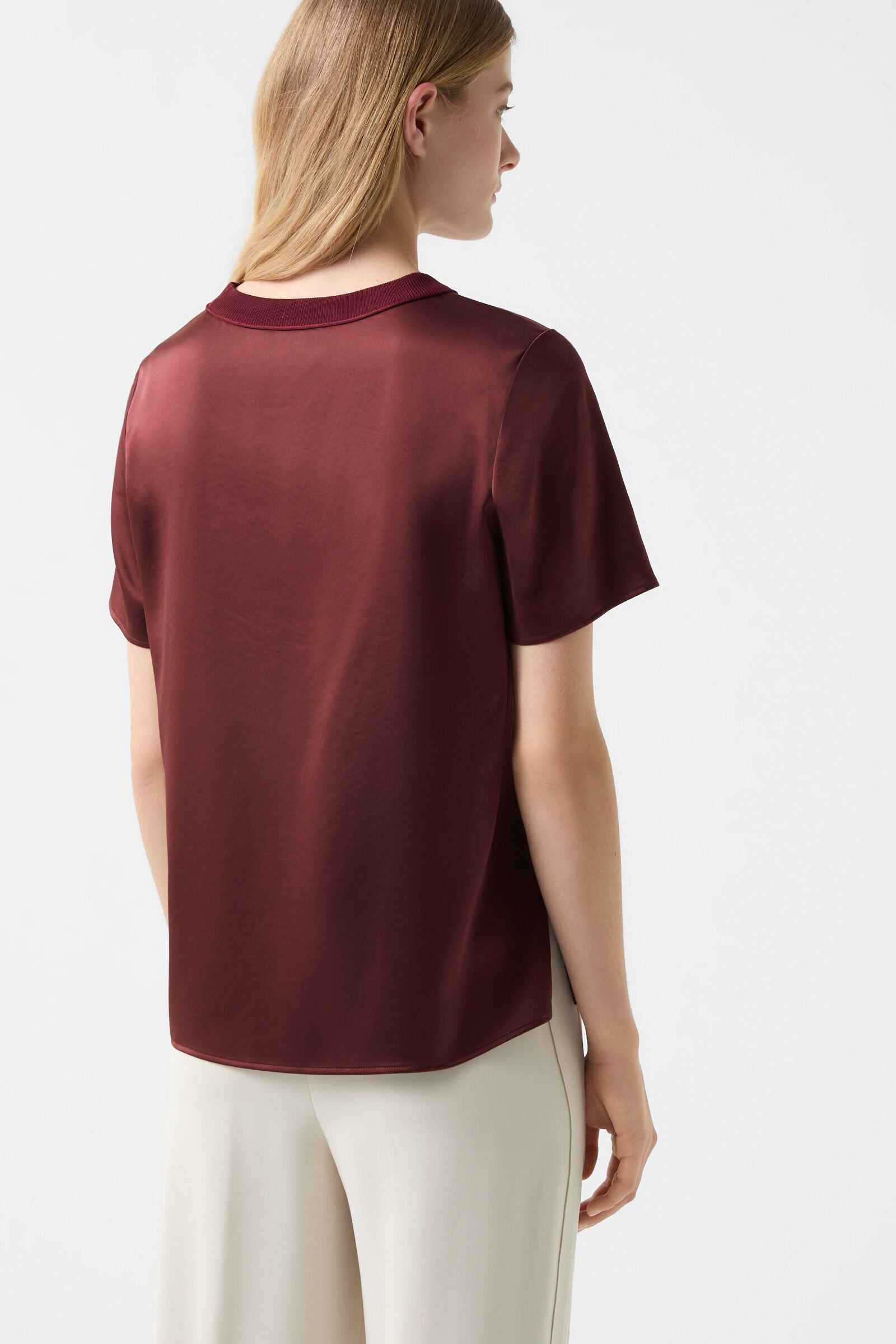 Satin shirt Dylan in Wine red - 3
