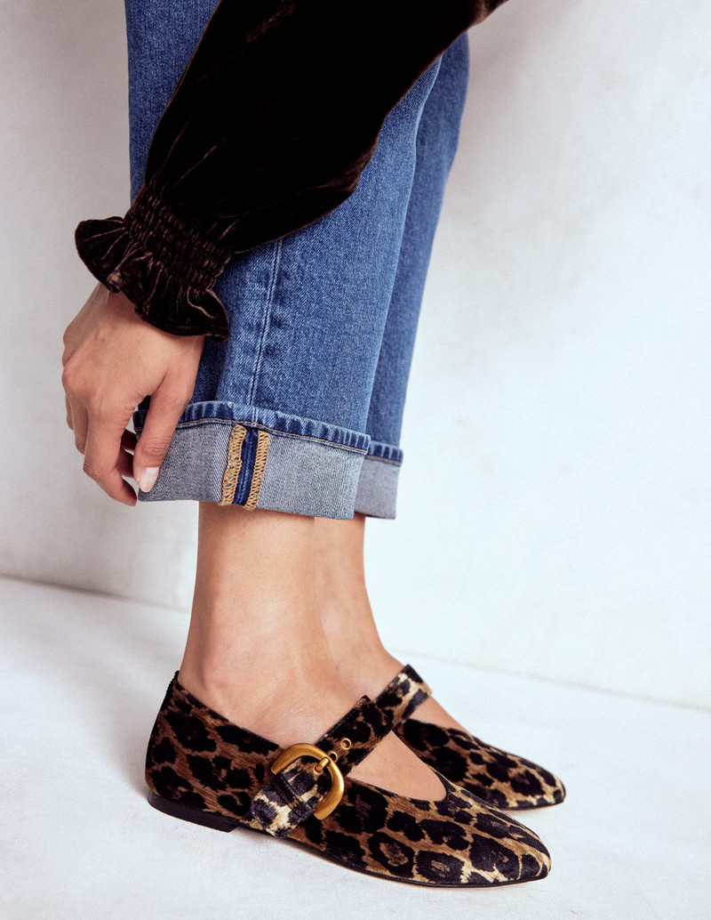 Kylie Flat Buckle Mary Janes-Leopard 4