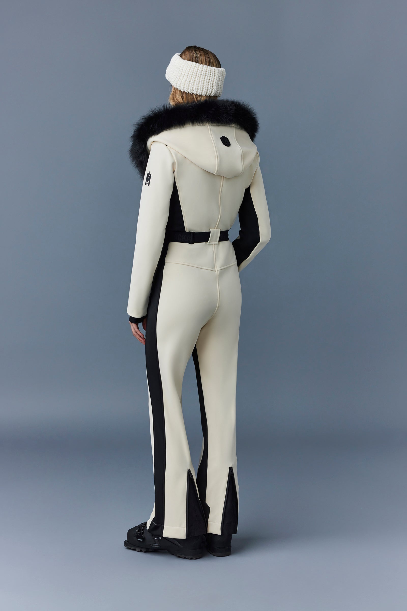 ELLE-Z Techno fleece ski suit with removable hood and fur trim - 4