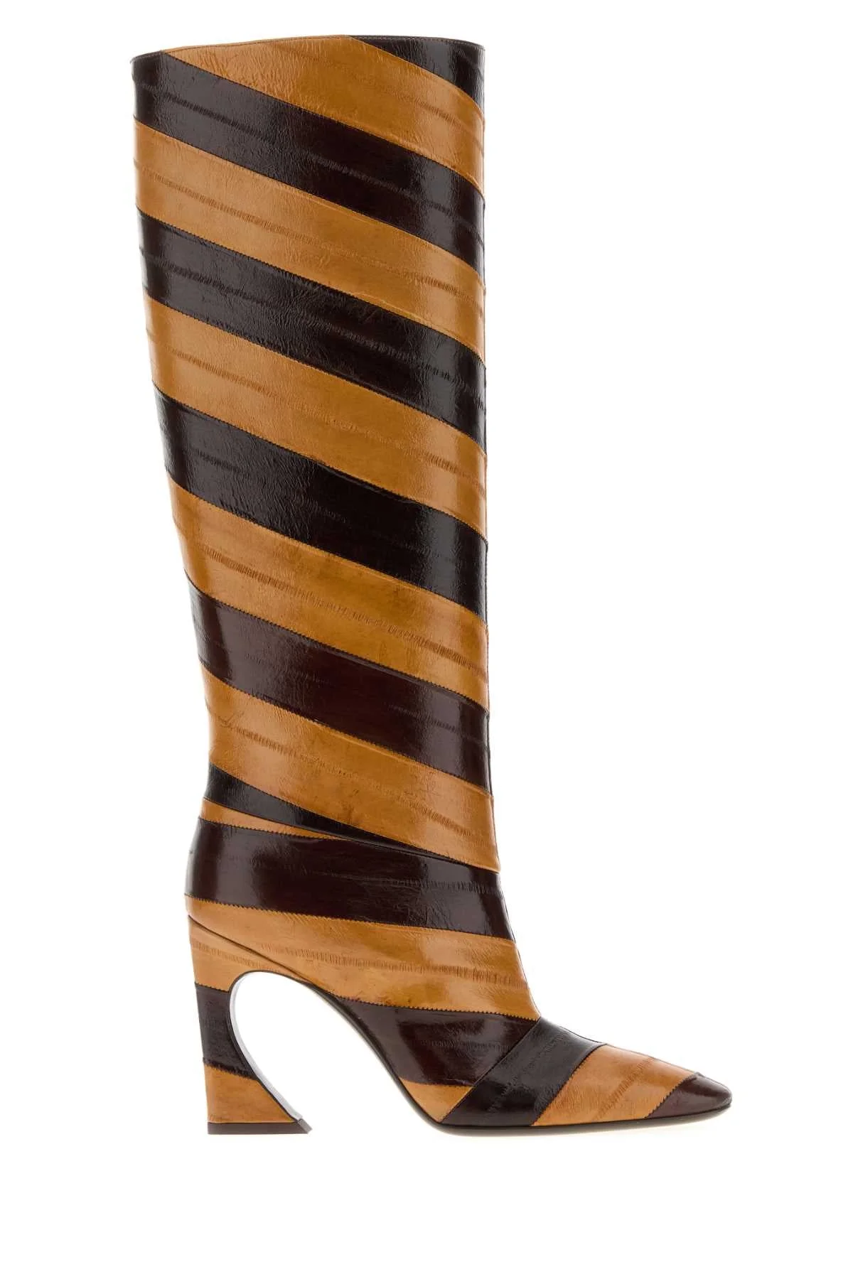 Fendi Women Two-Tone Leather Arco Boots - 1