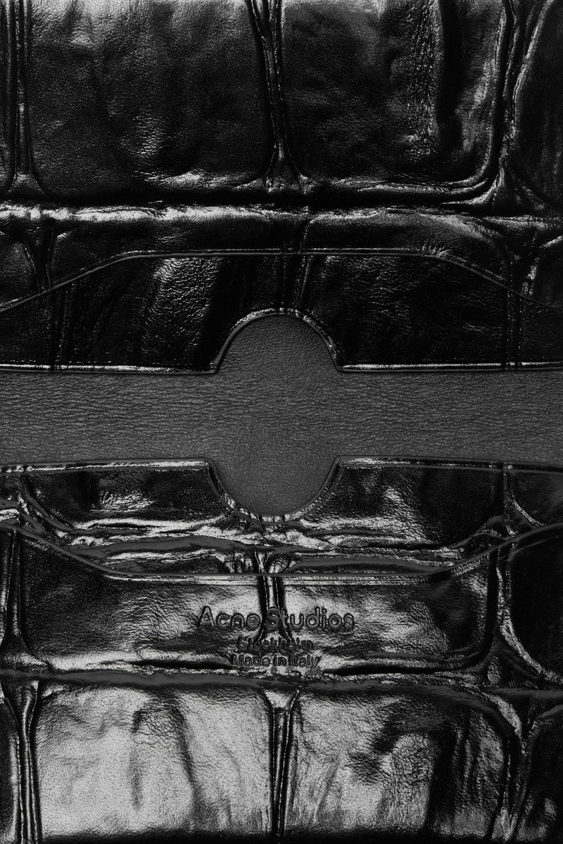 Folded leather wallet - Black 4