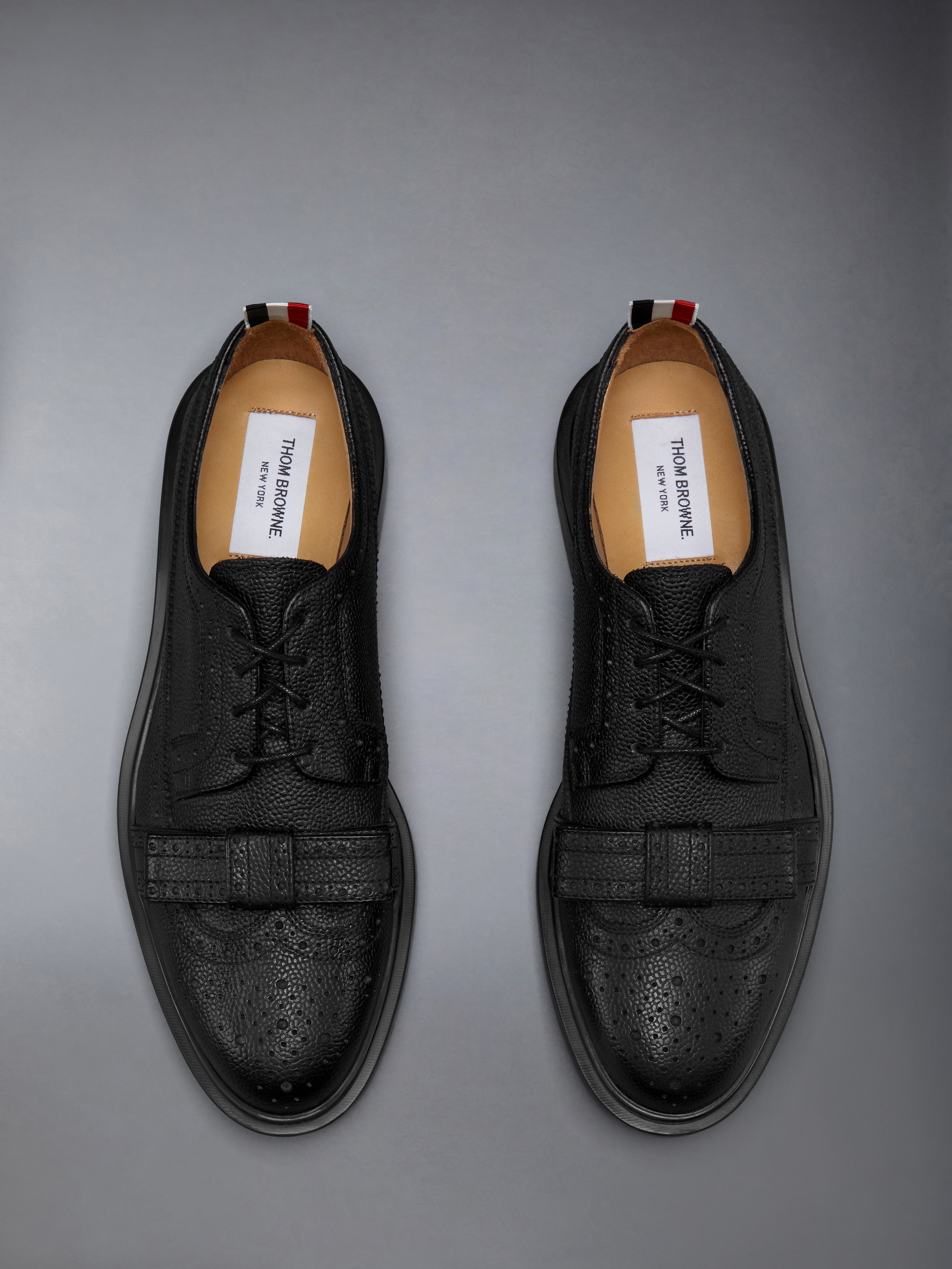 PEBBLE GRAIN LIGHTWEIGHT RUBBER SOLE BOW LONGWING BROGUES - 5