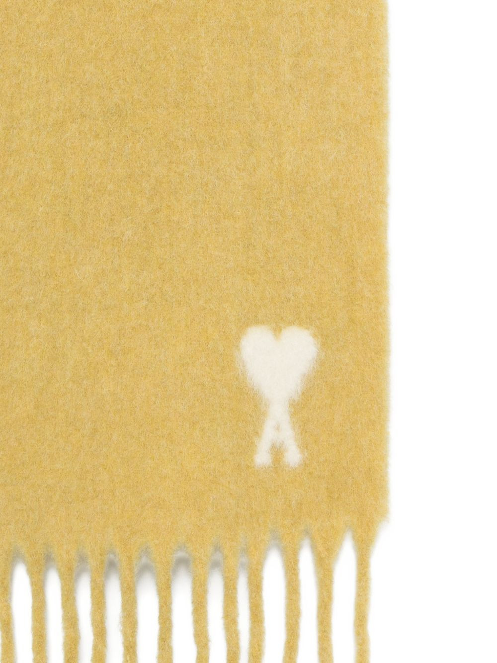 heart-embellishment fringed-hem scarf - 3