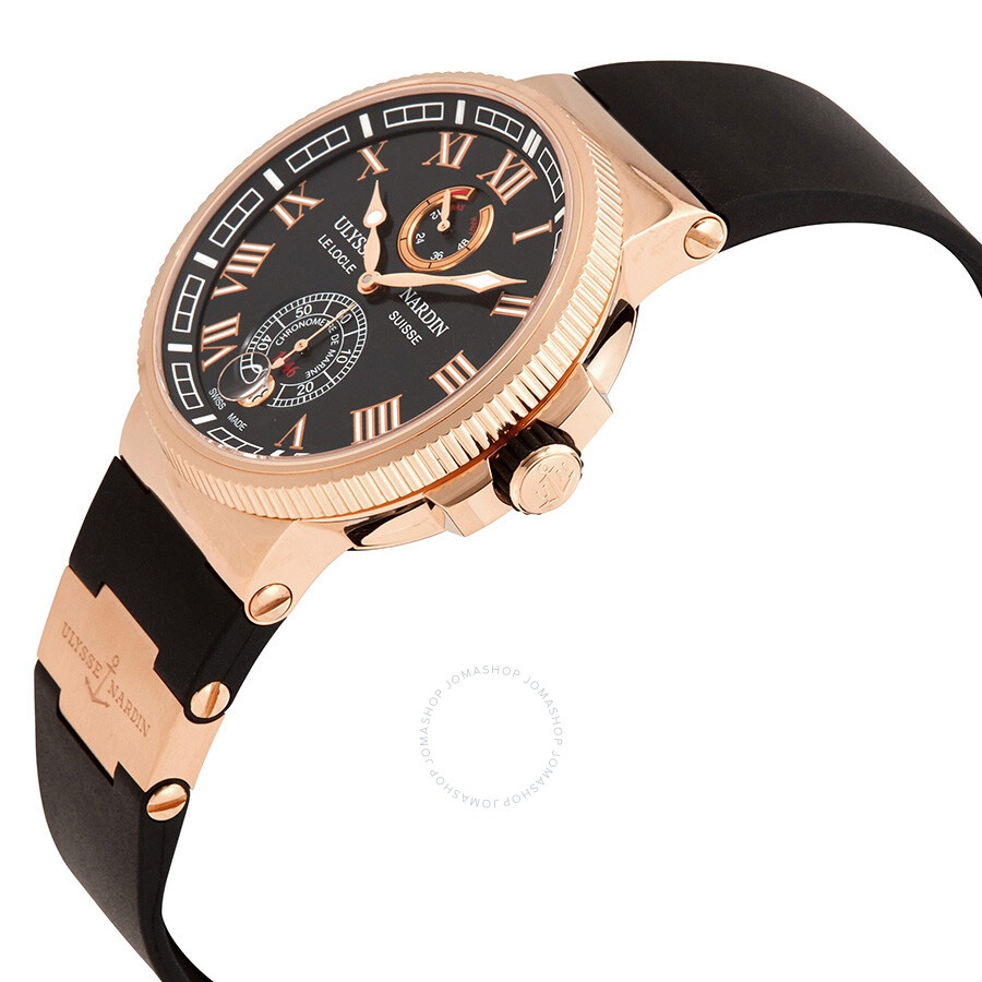 Ulysse Nardin Marine Chronometer 18kt Rose Gold Automatic Black Dial Men's Watch 1186-126-3-42 - 2