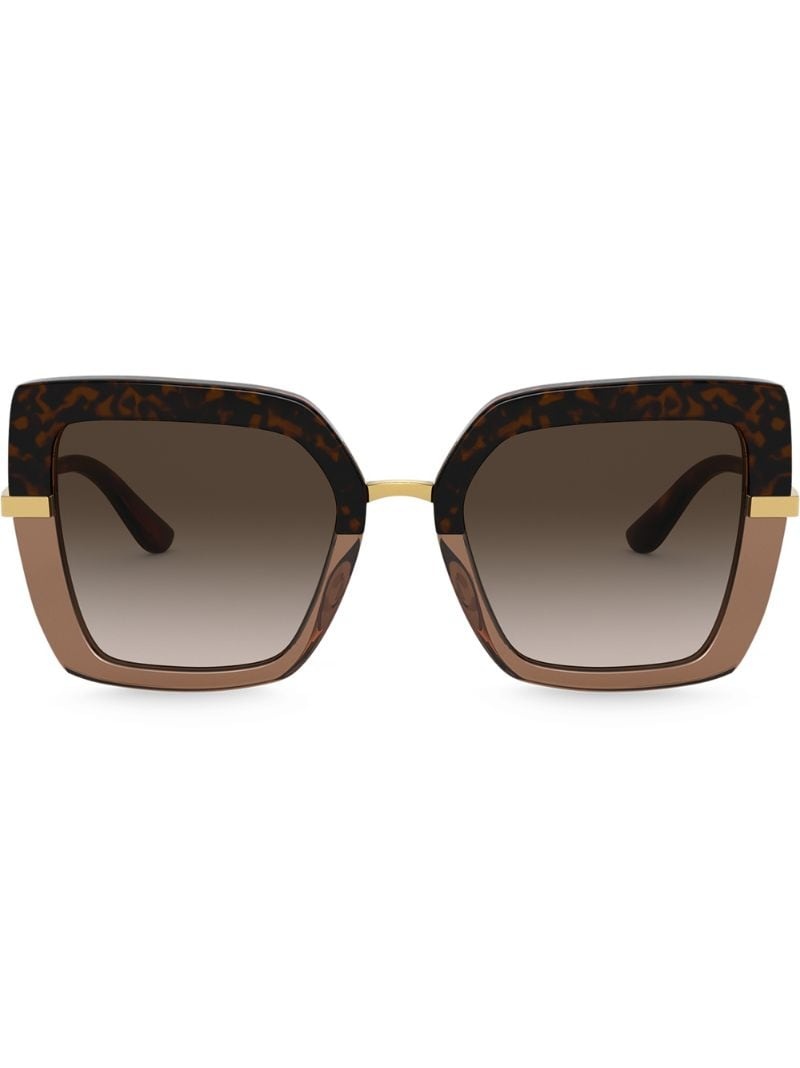 Half Print oversize-frame sunglasses - 1