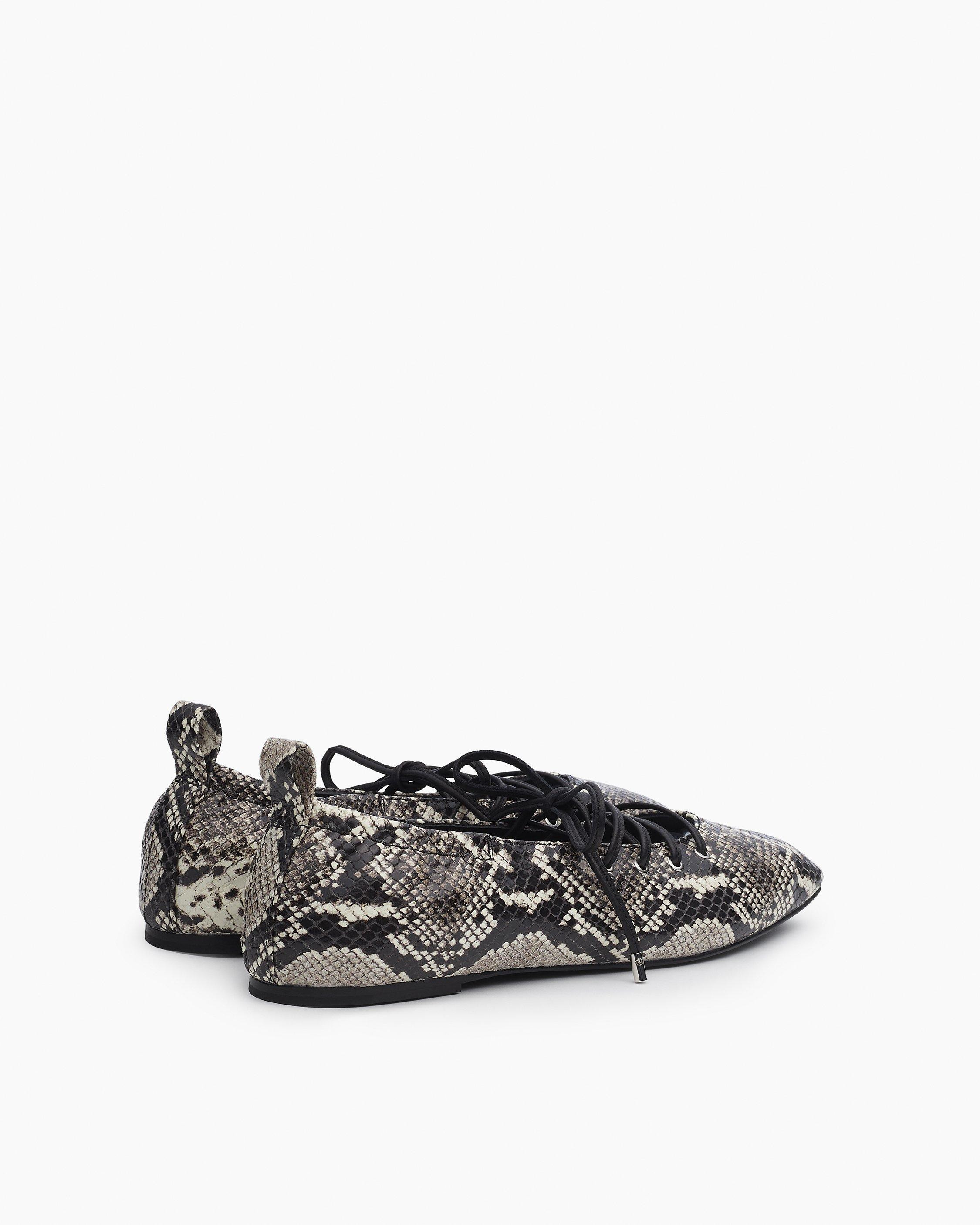 Sophia Embossed Leather Ballet Flats - 4