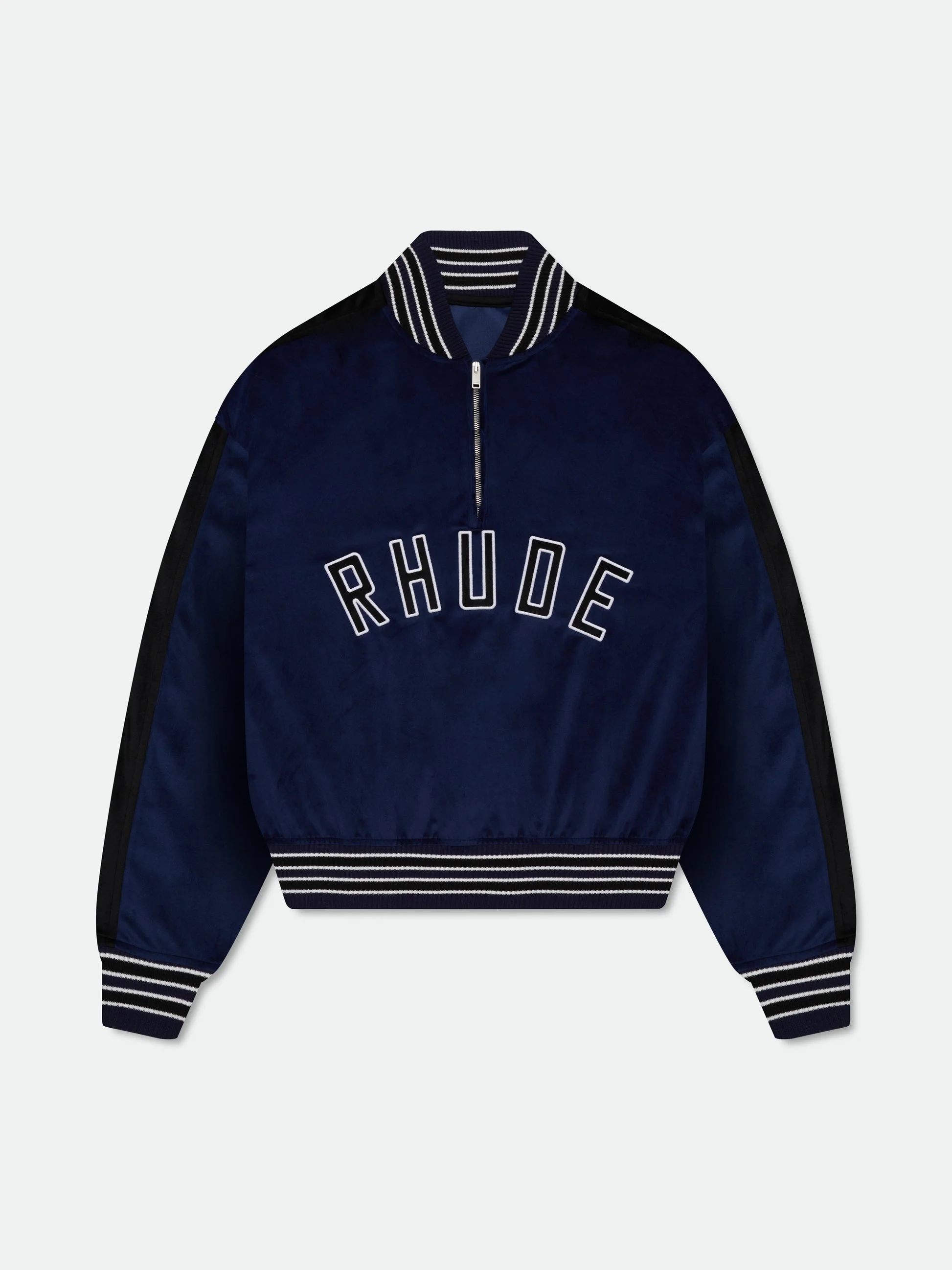 VELOUR TRACK QUARTER ZIP-UP - 1