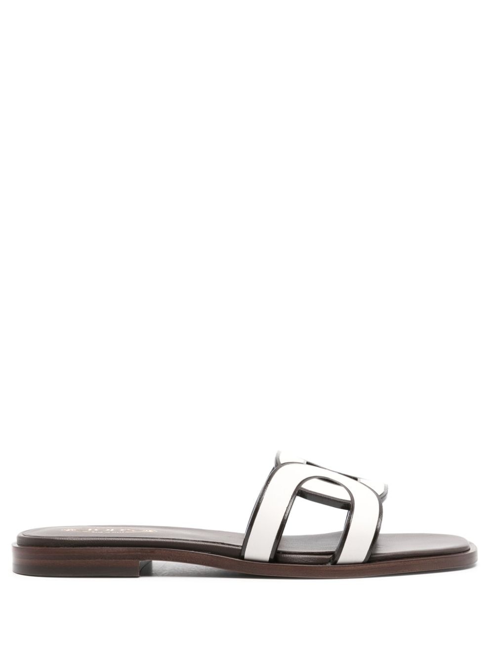 Leather flat sandals - 1
