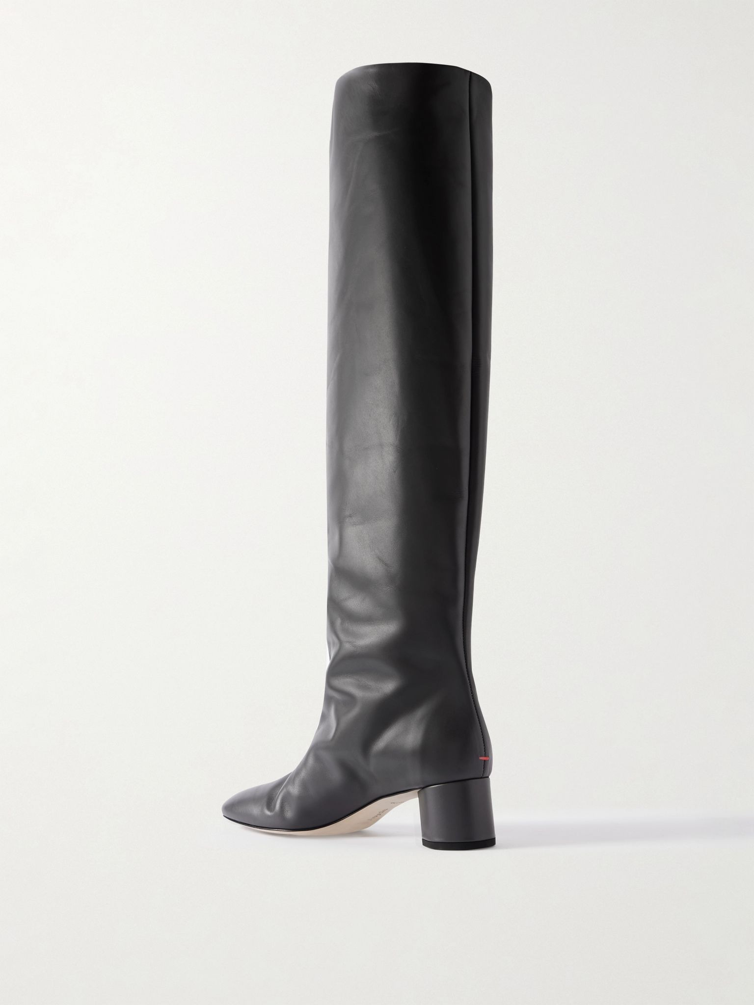 Willa leather over-the-knee boots Dark gray - 3