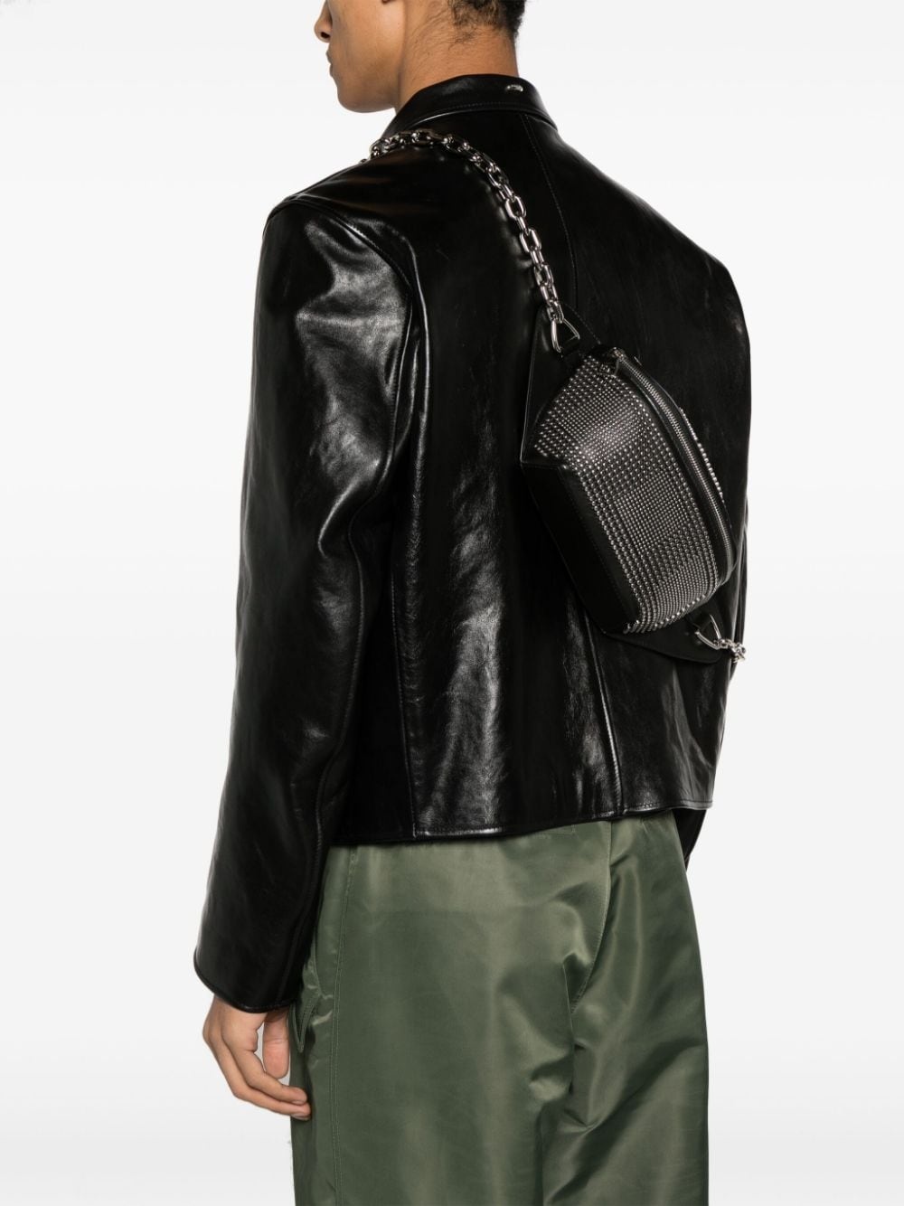 stud-embellished leather messenger bag 2