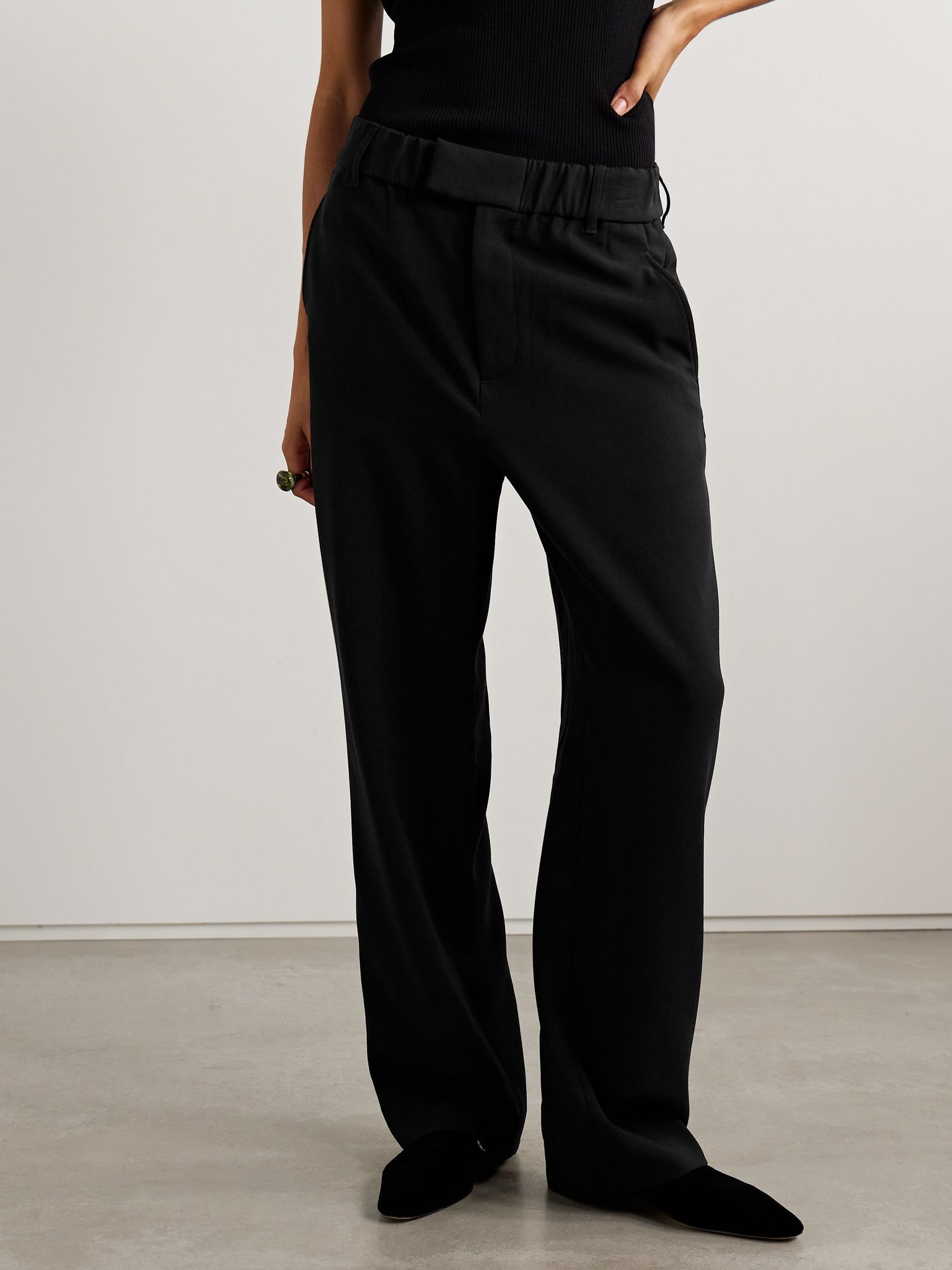 Jerome crepe straight-leg pants Black - 3