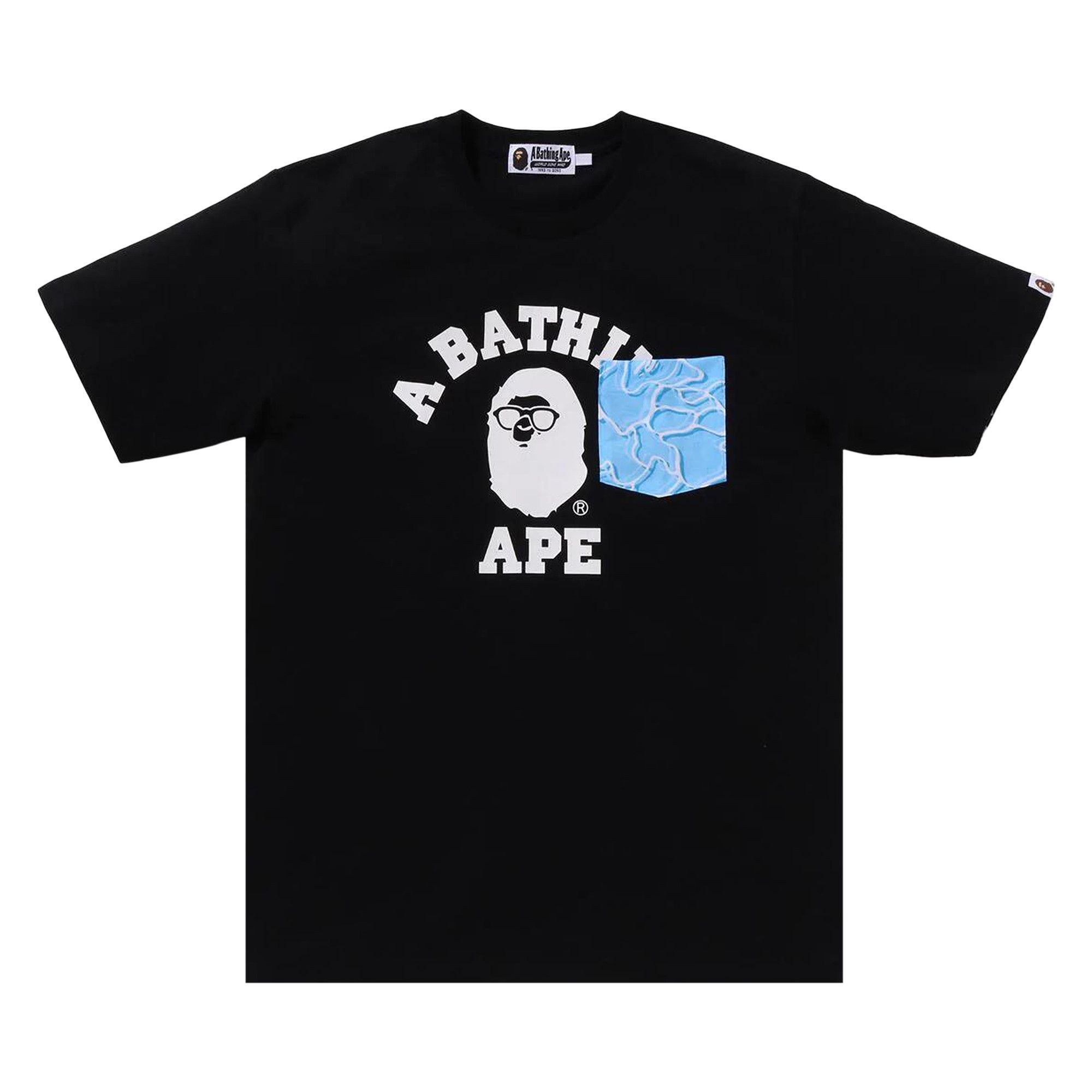 BAPE ABC Sea Surface Camo Pocket College Tee 'Black' - 1