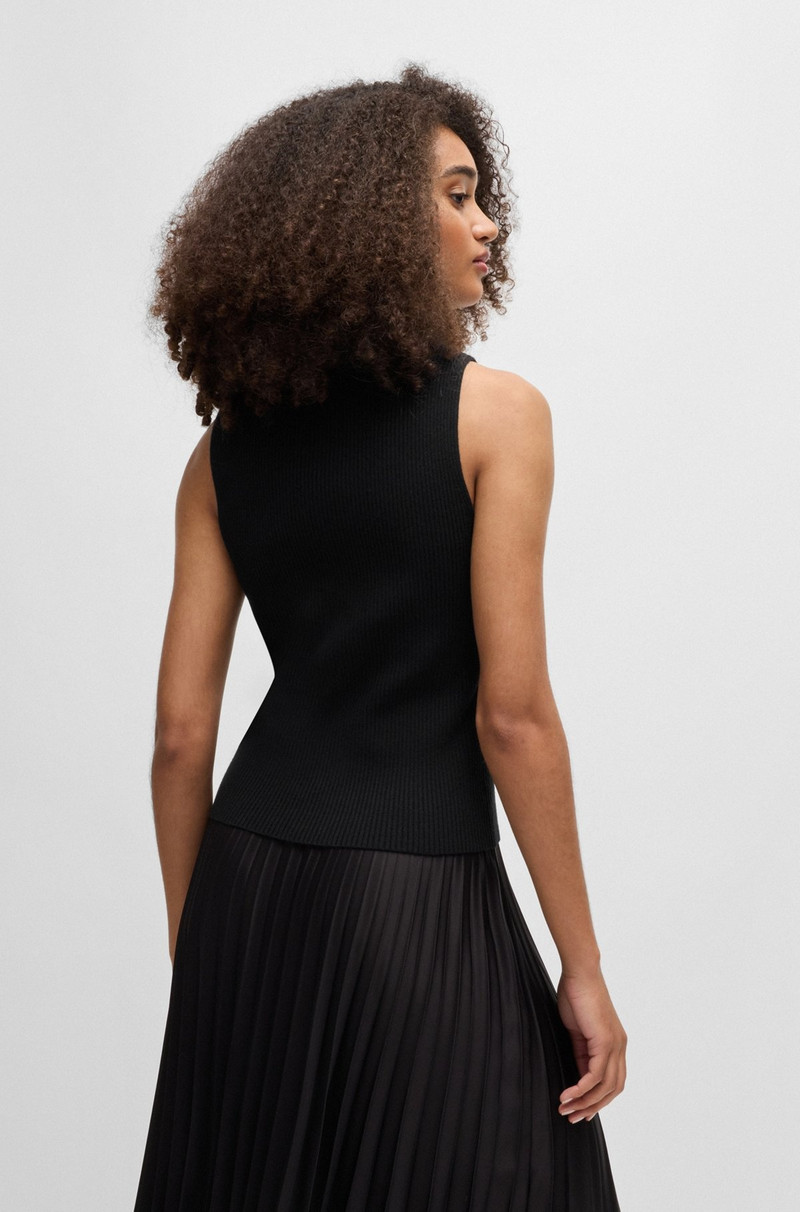 SLIM-FIT SLEEVELESS TOP IN RIBBED STRETCH FABRIC 4