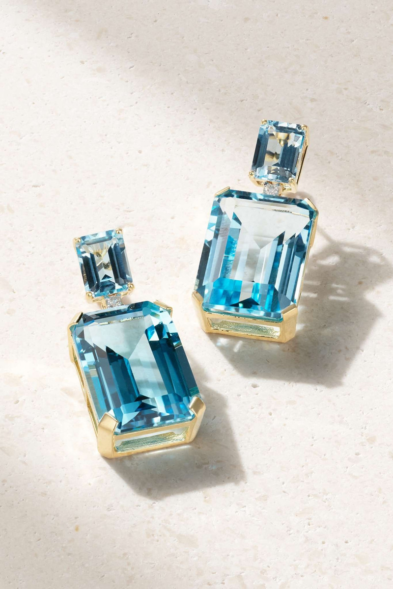 14-karat gold, topaz and diamond earrings - 1
