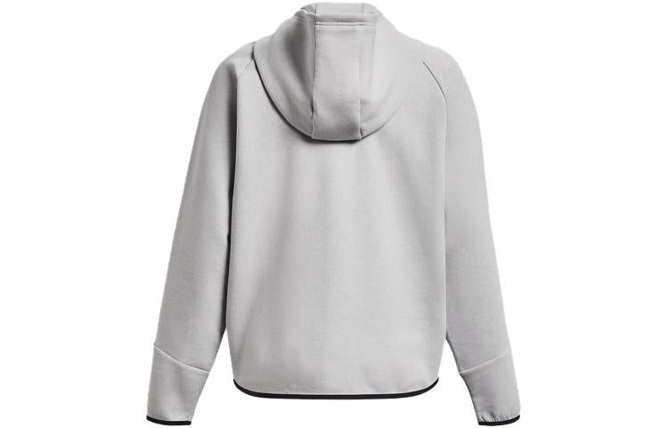 (WMNS) Under Armour Unstoppable Fleece Full Zip Jacket 'Light Grey' 1379842-011 - 2