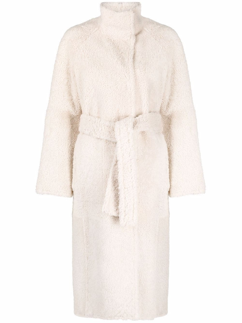 belted shearling coat 1