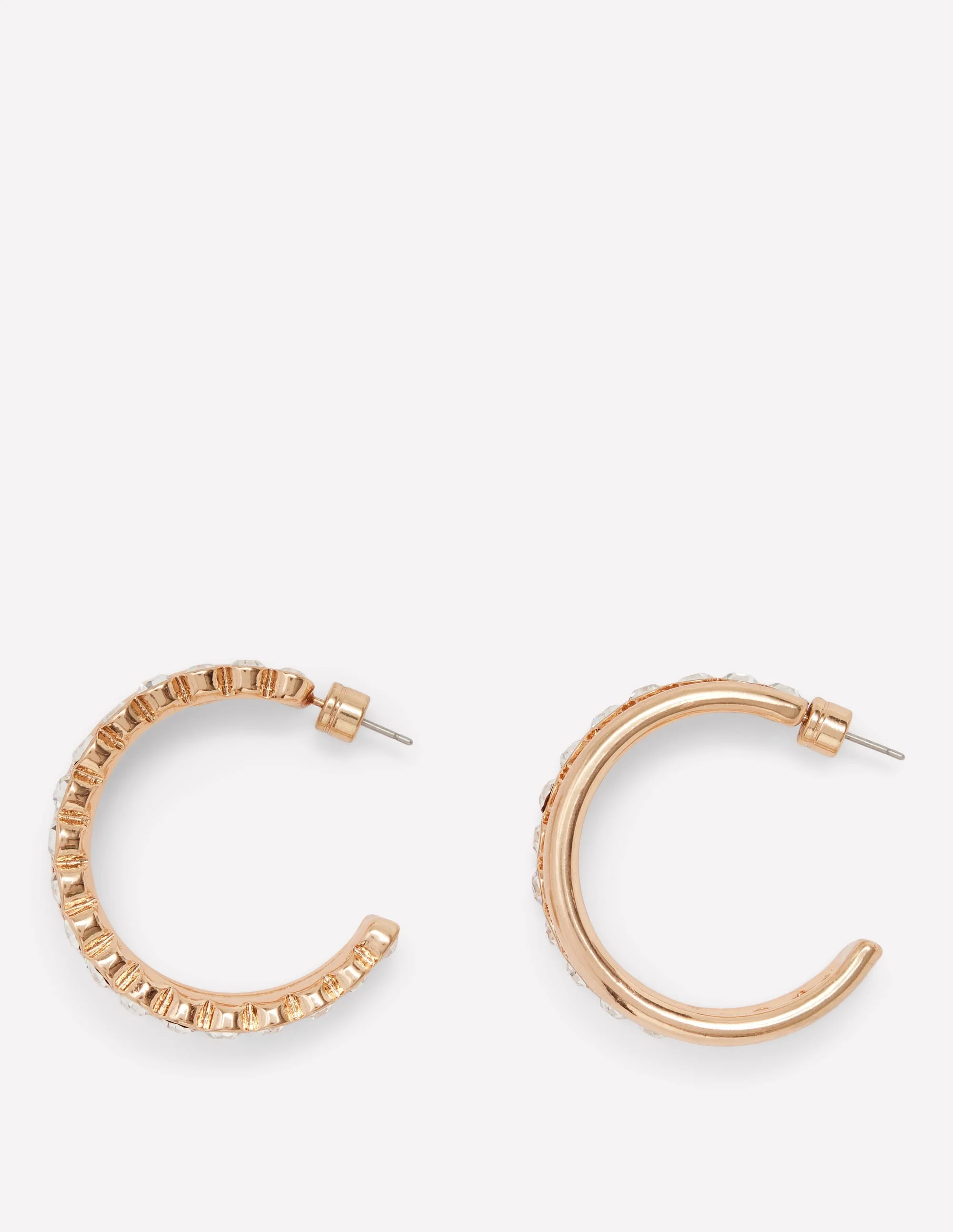 Large Jewel Hoops-Clear - 1