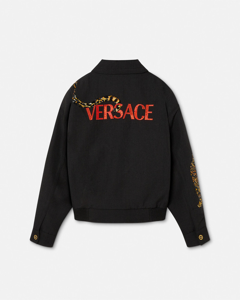 Versace Leopard Mélange Wool Blouson Jacket 3