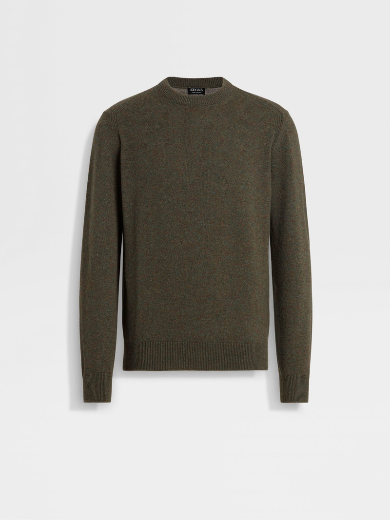 ARMY GREEN MULTIMÉLANGE OASI CASHMERE CREWNECK 1