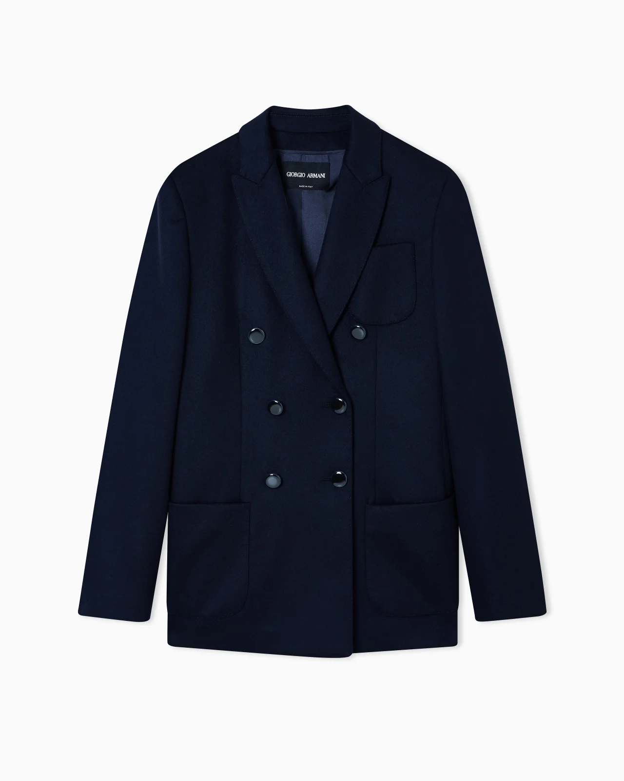 Double-breasted jacket in virgin wool and cashmere - 1
