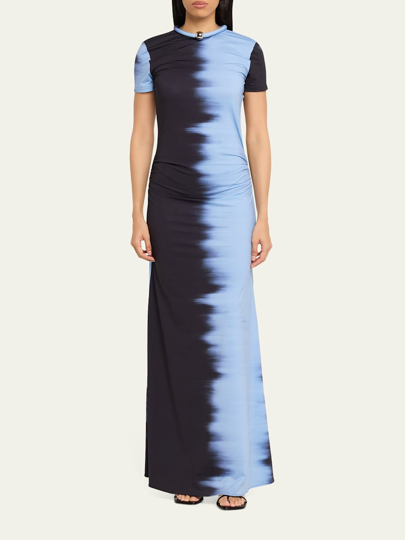 SILVIA TCHERASSI Yara Tie-Dye Short-Sleeve Maxi Dress outlook