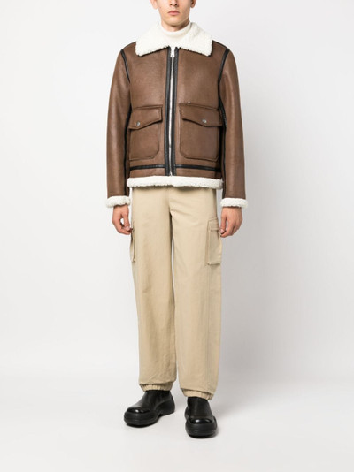 A.P.C. faux-shearling trim bomber jacket outlook