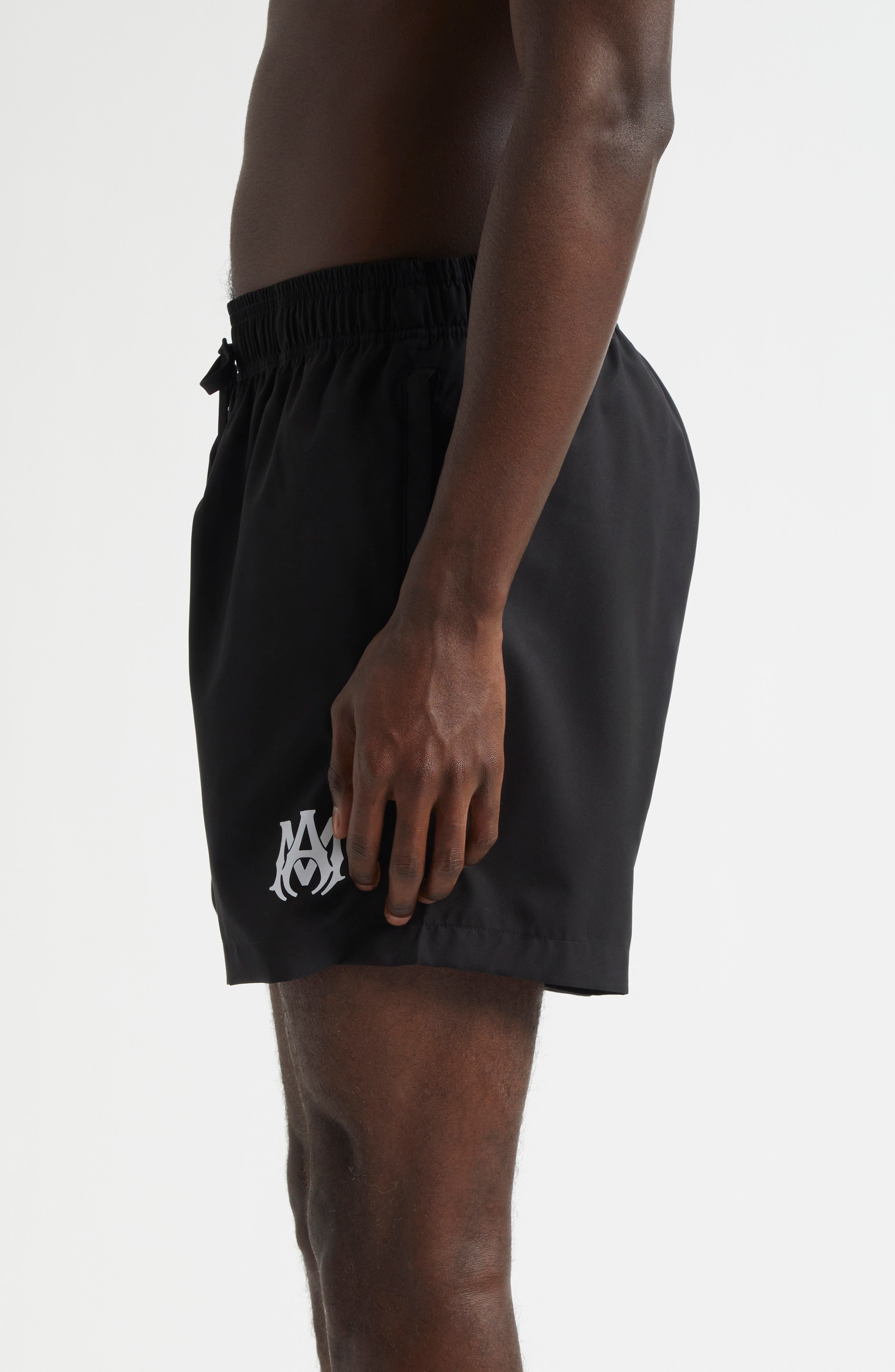 AMIRI Core Logo Swim Trunks in Black at Nordstrom - 3