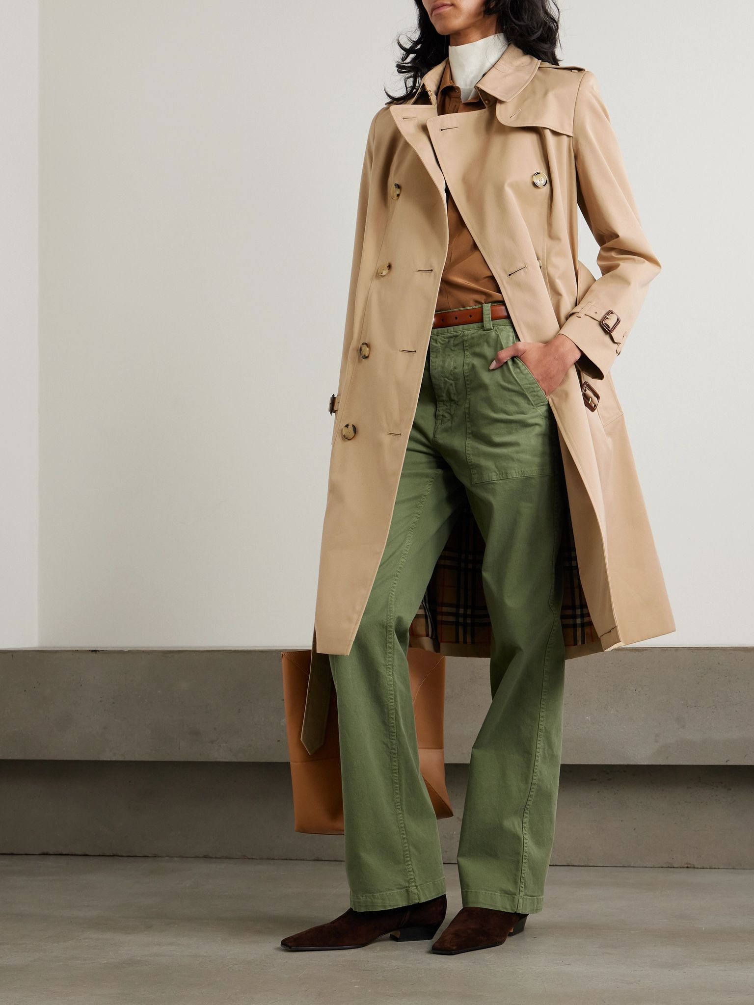 Chelsea Long organic cotton-gabardine trench coat Neutral - 2