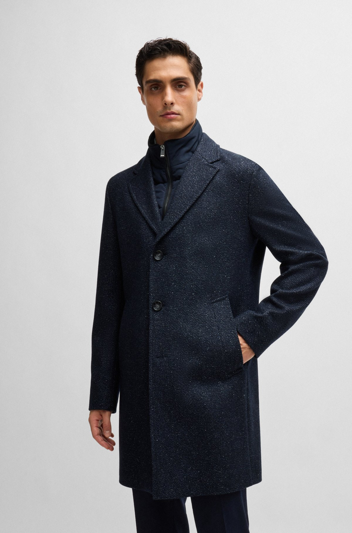 SLIM-FIT COAT WITH DETACHABLE ZIP-UP INNER - 2