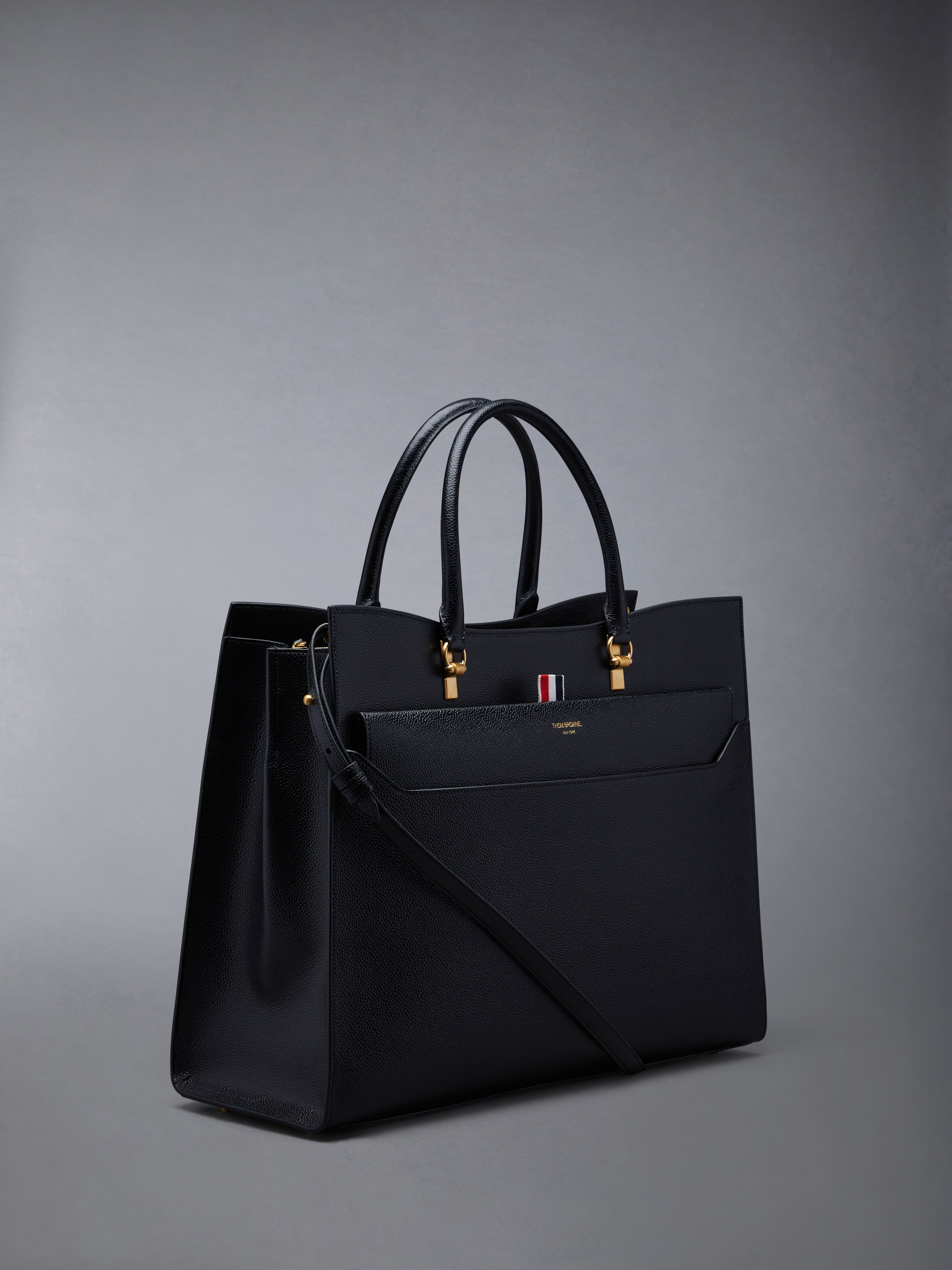 PEBBLE GRAIN LARGE DUET TOTE - 2