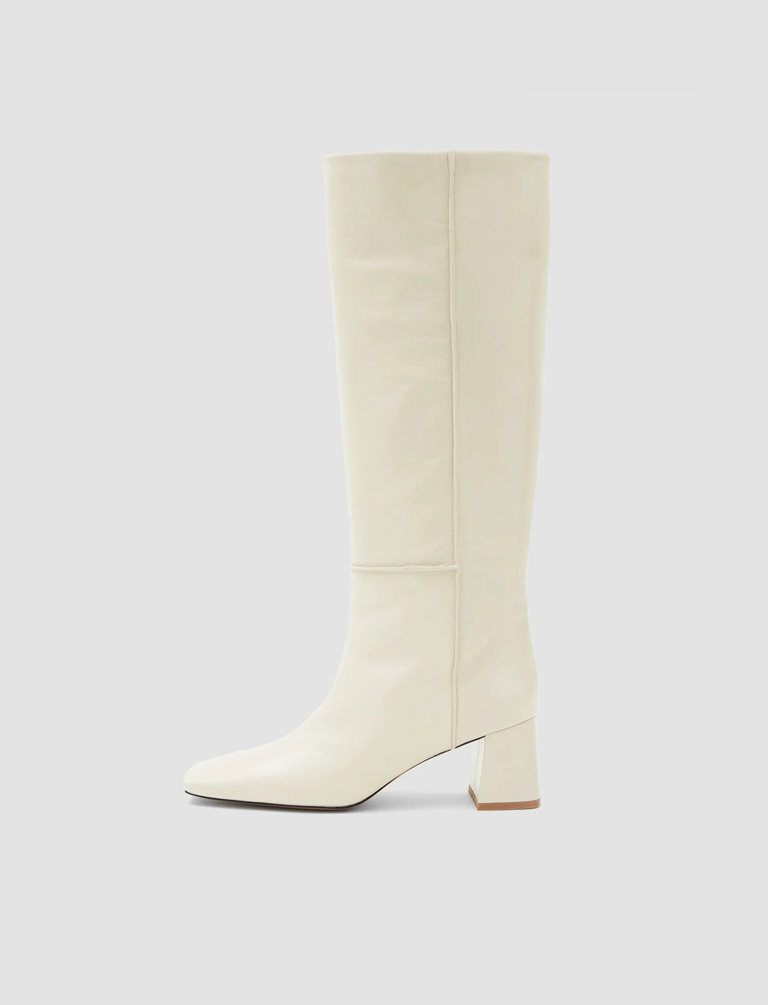 Heeled Knee High Patent Leather Boots - 1