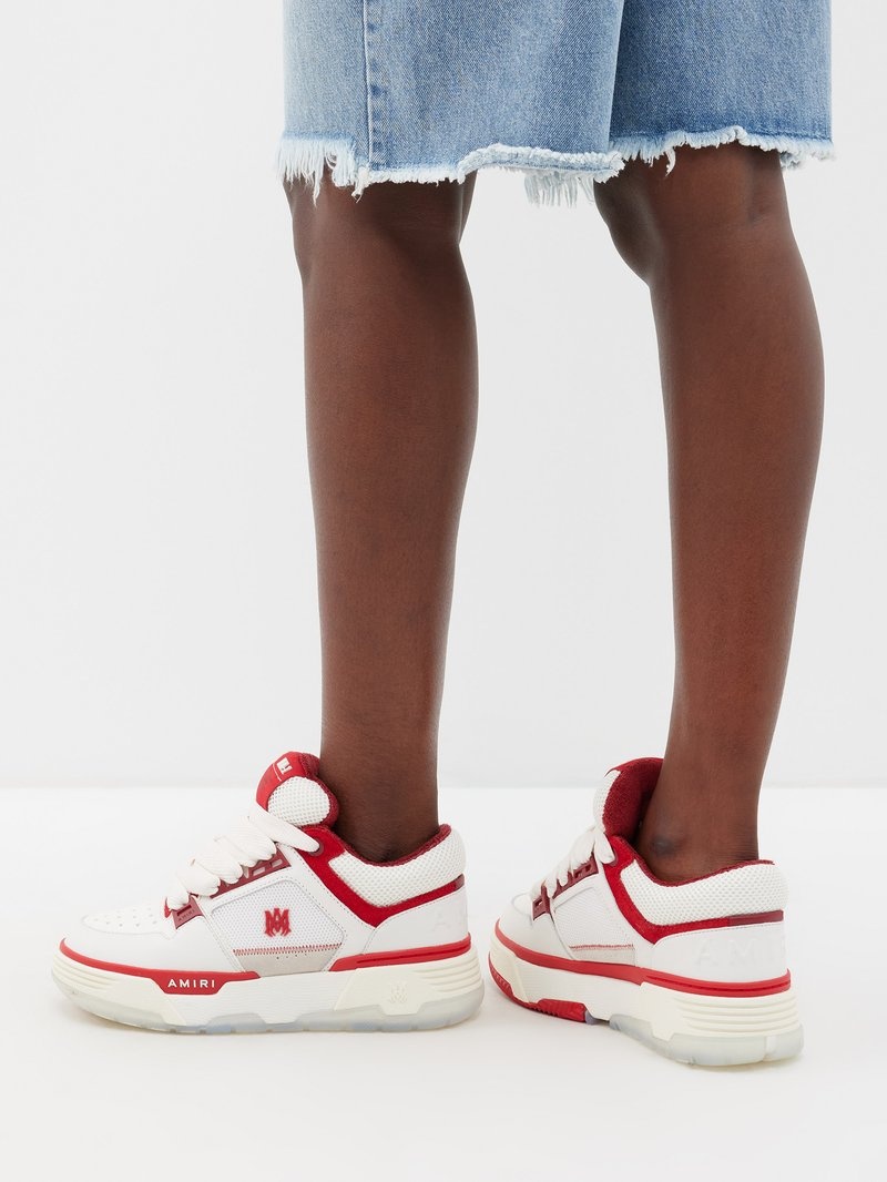 AMIRI MA-1 leather and mesh high-top trainers