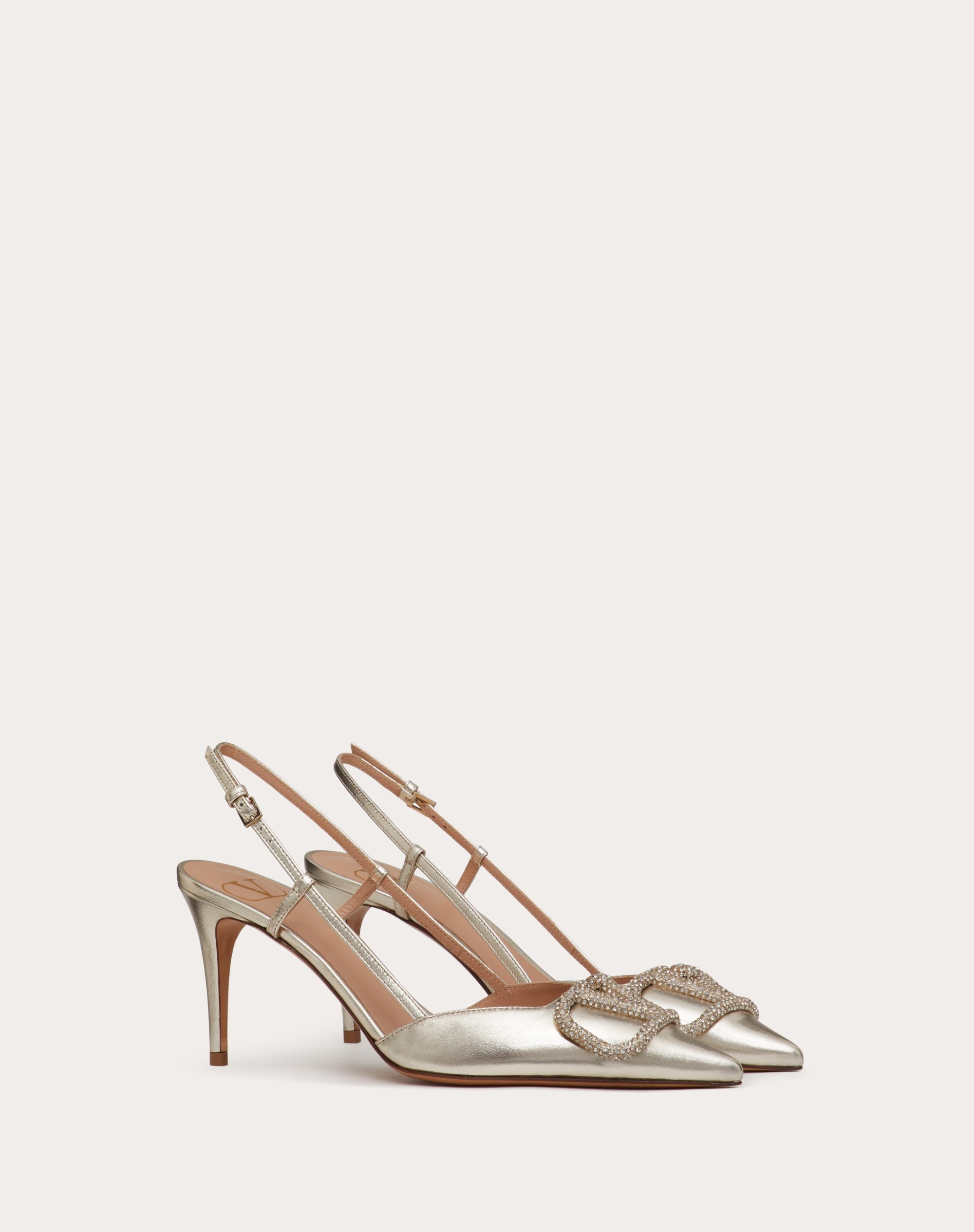 VLOGO GLOW LAMINATED NAPPA SLINGBACK PUMP 80 MM / 3.15 IN. - 2