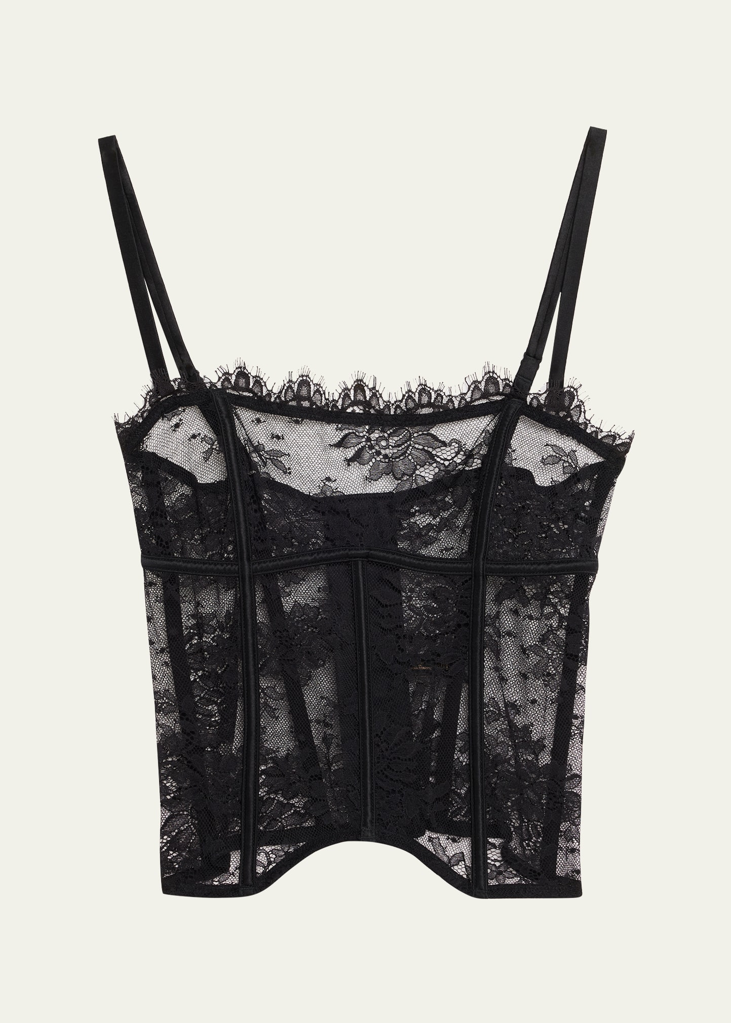 Jolie Strapless Scalloped Lace Bustier - 1