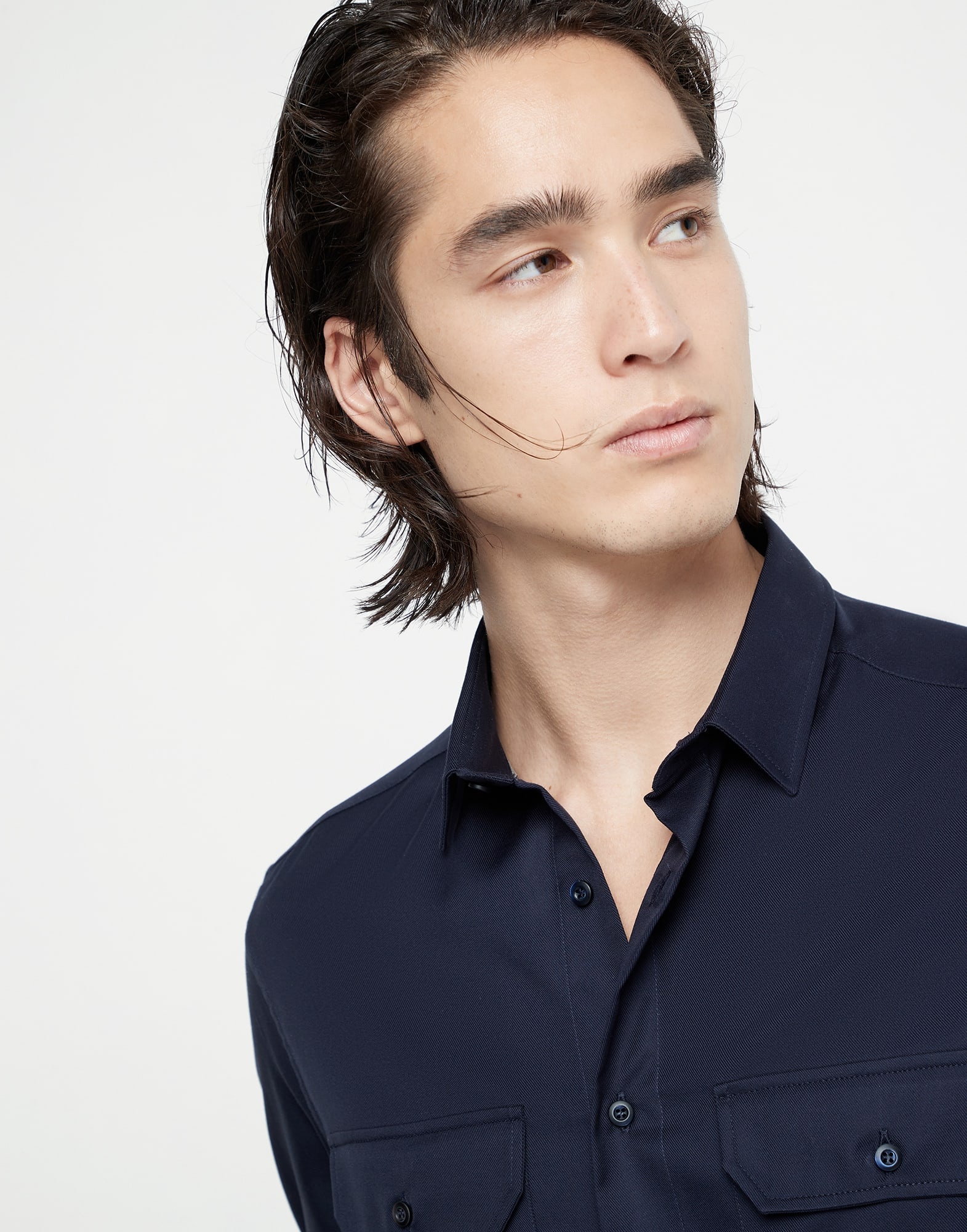 Twill easy fit shirt with chest pockets - 3