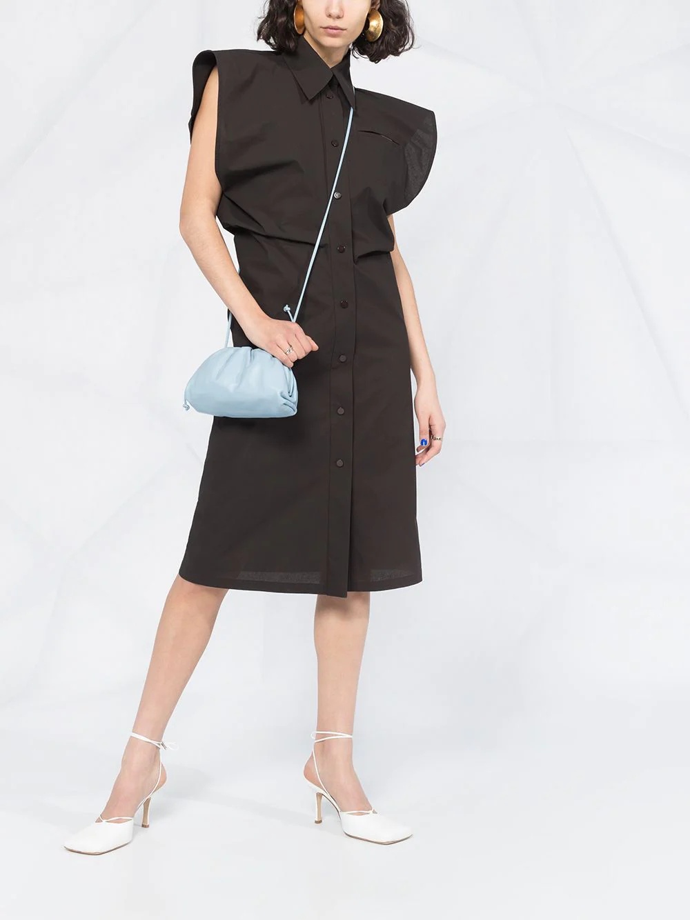 exaggerated shoulder dress - 2