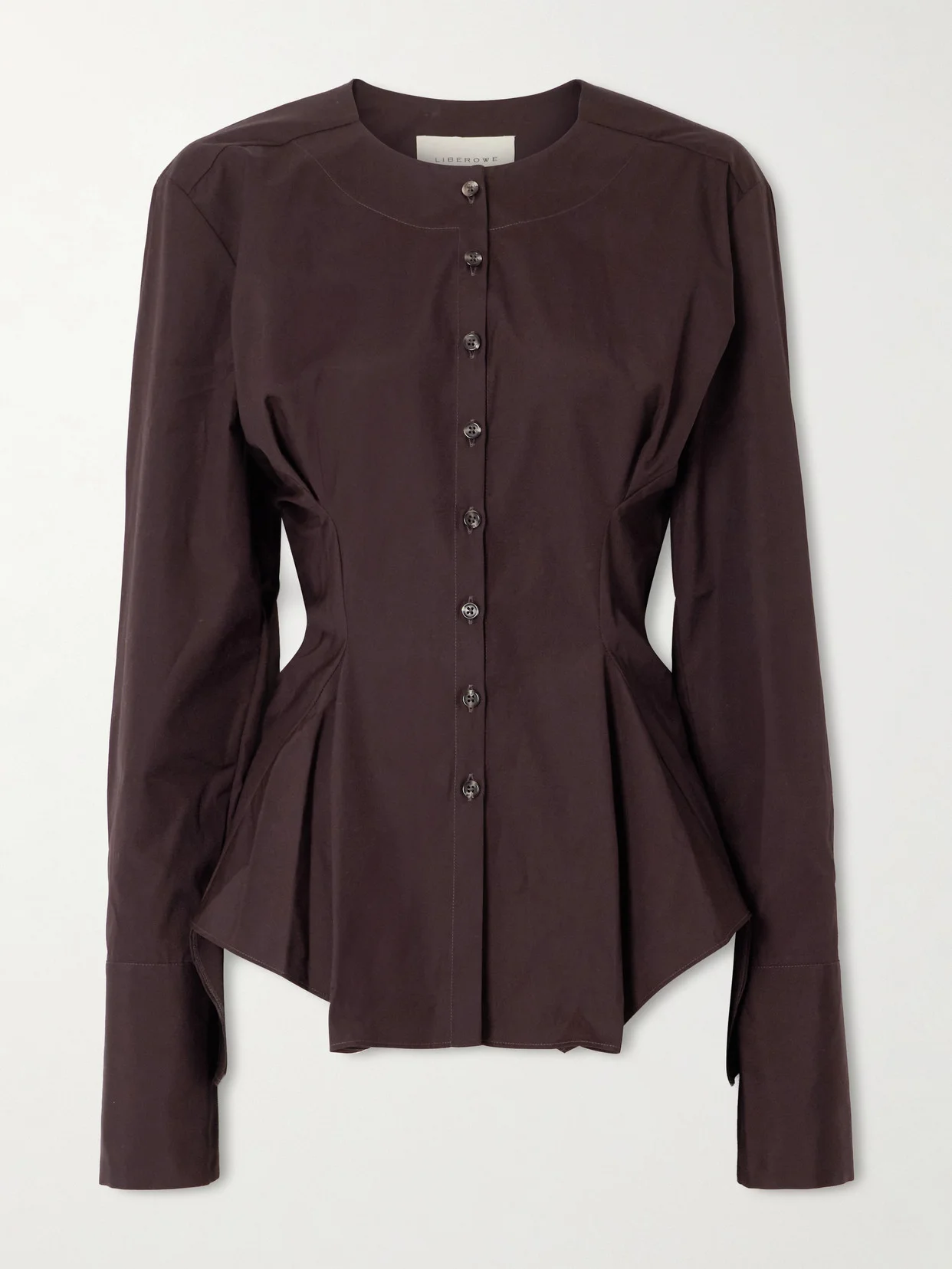 Lavinia Cotton-poplin Peplum Blouse - 1
