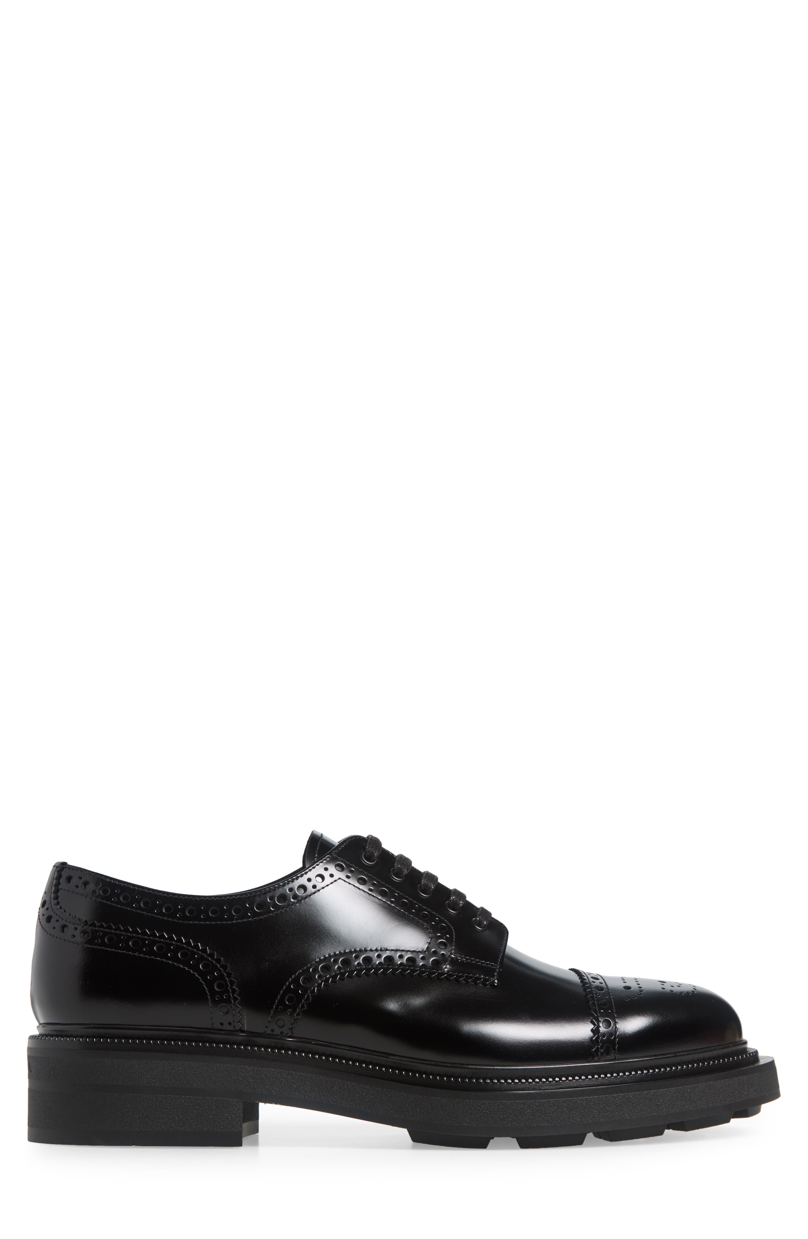 Prada Tyrone Brogue Cap Toe Derby in Nero at Nordstrom - 3