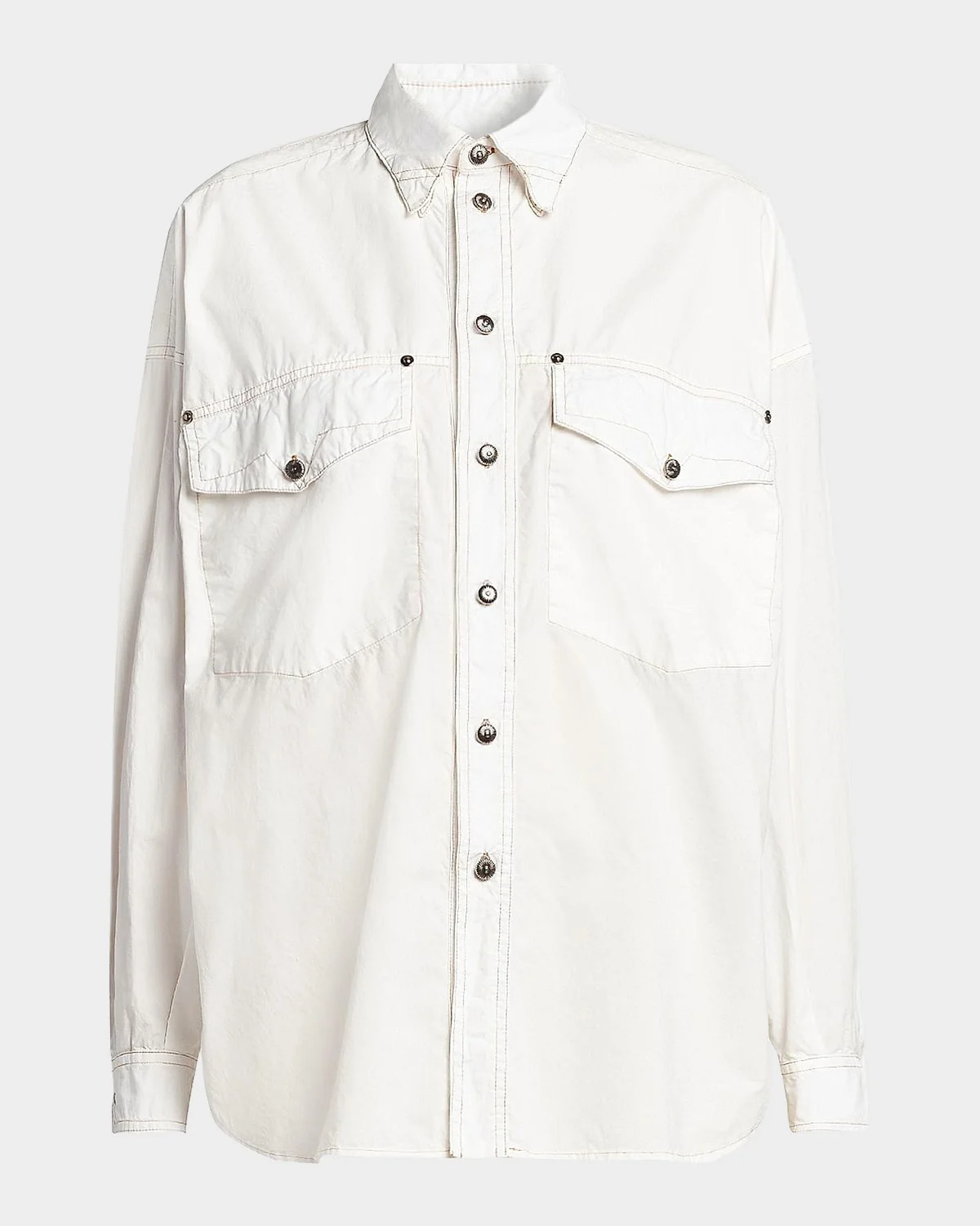 La Vacanza Cotton Poplin Utility Shirt - 1