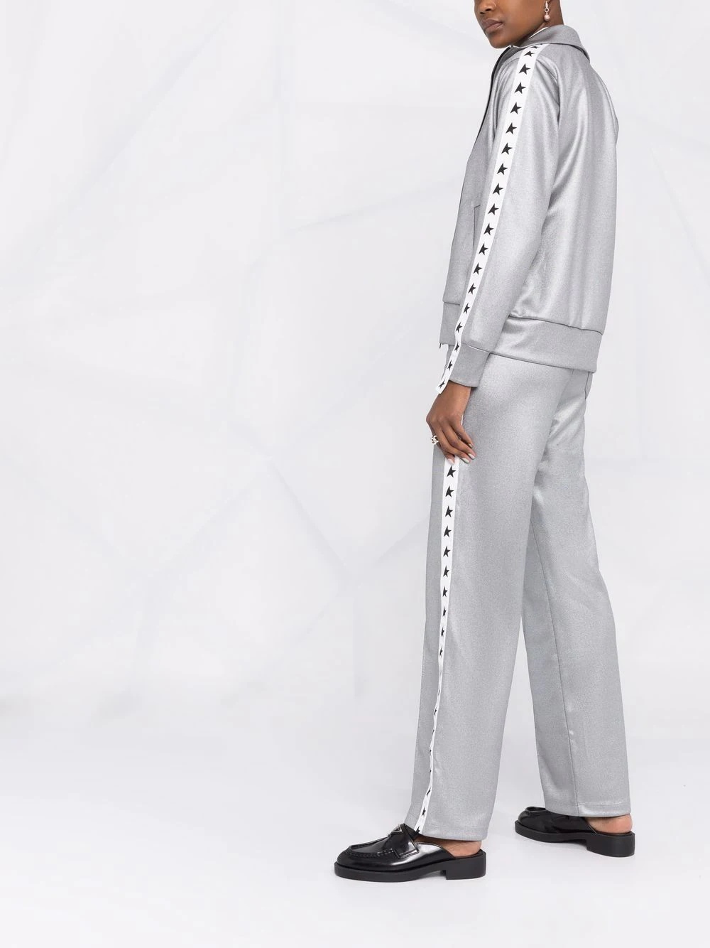 logo-tape straight-leg trousers - 6