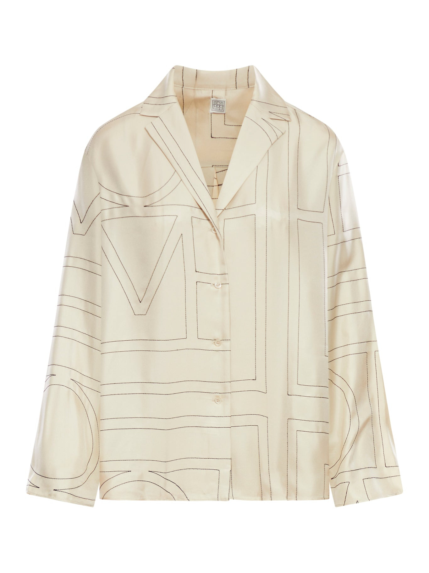 MONOGRAM SILK PJ TOP BLOUSE - 2