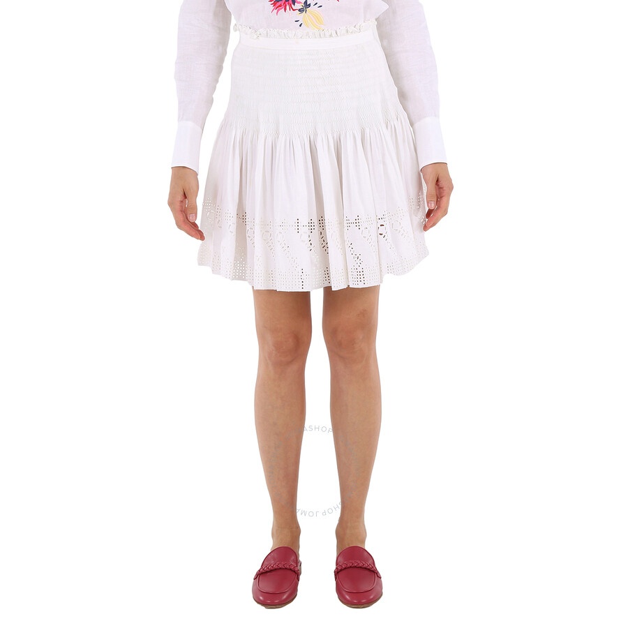 Chloe Ladies White Pleated Mini Skirt - 3
