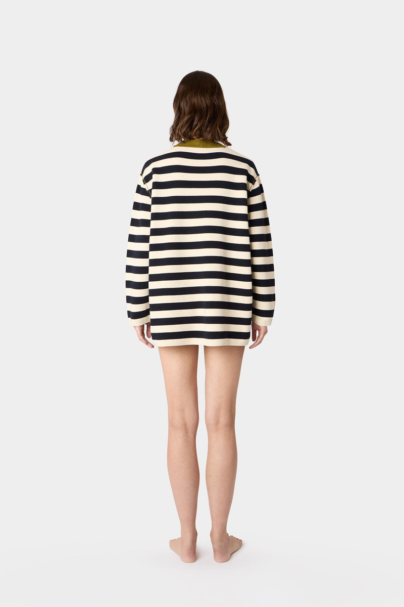 MAGLIAUNITA LONGSLEEVE T-SHIRT / cream & dark navy stripes 8