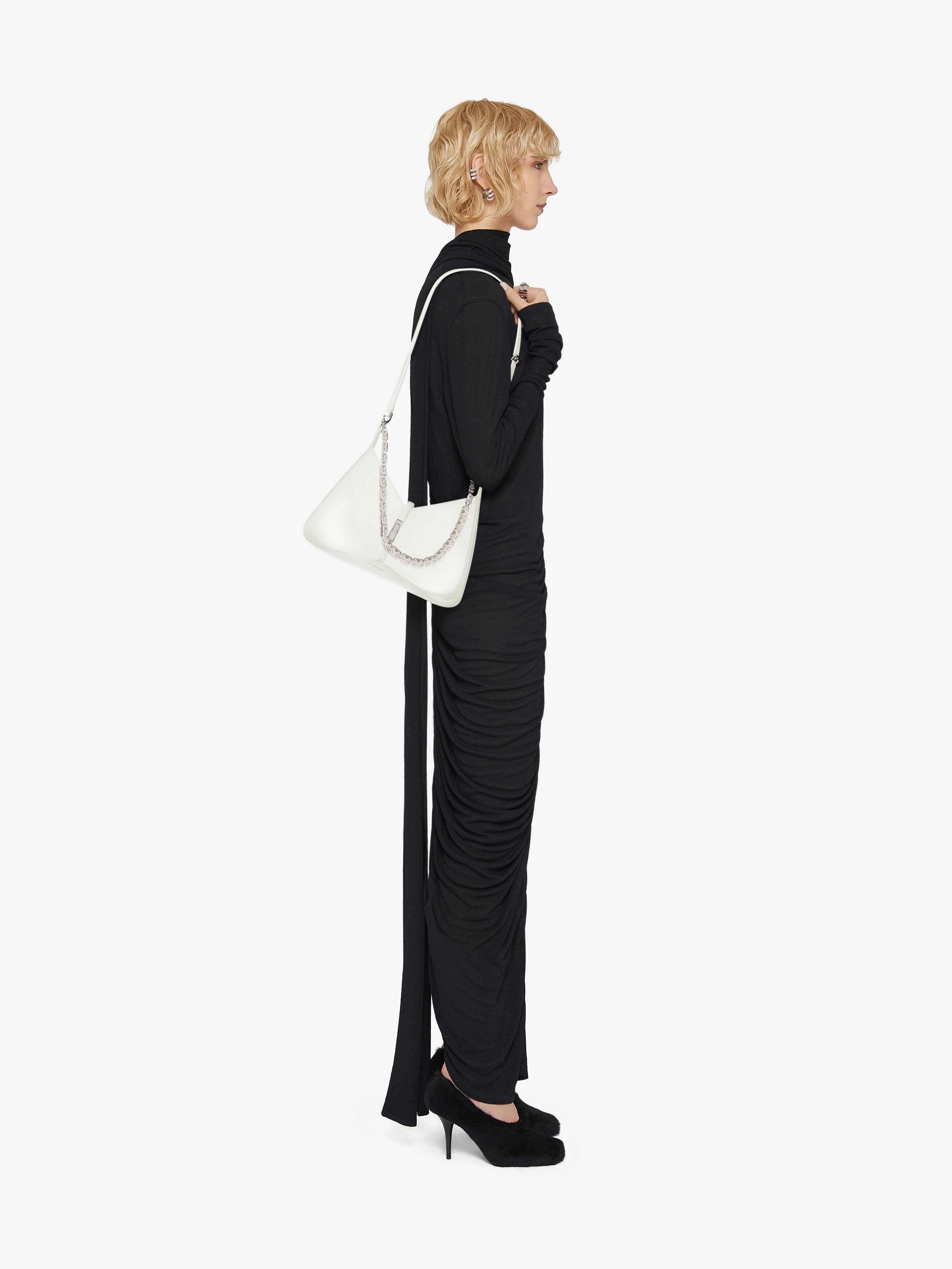 SMALL CUT OUT BAG IN SHINY LEATHER WITH CHAIN - 2