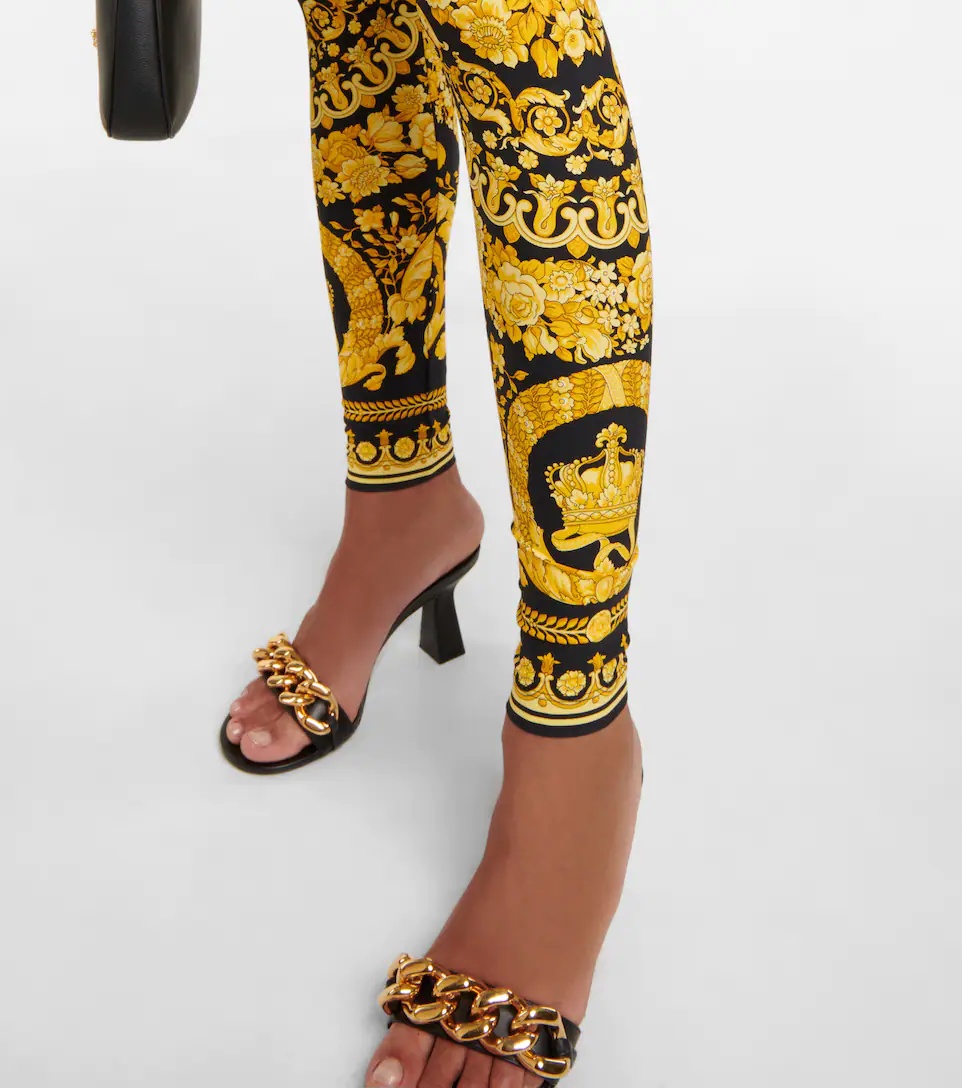 Barocco mid-rise leggings - 5