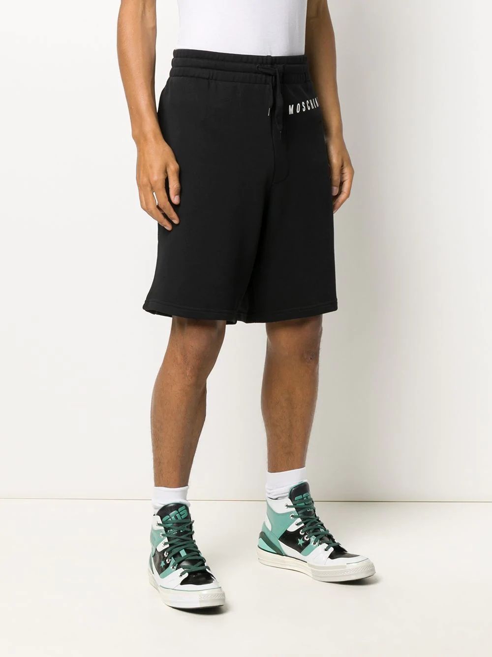 logo print track shorts - 3